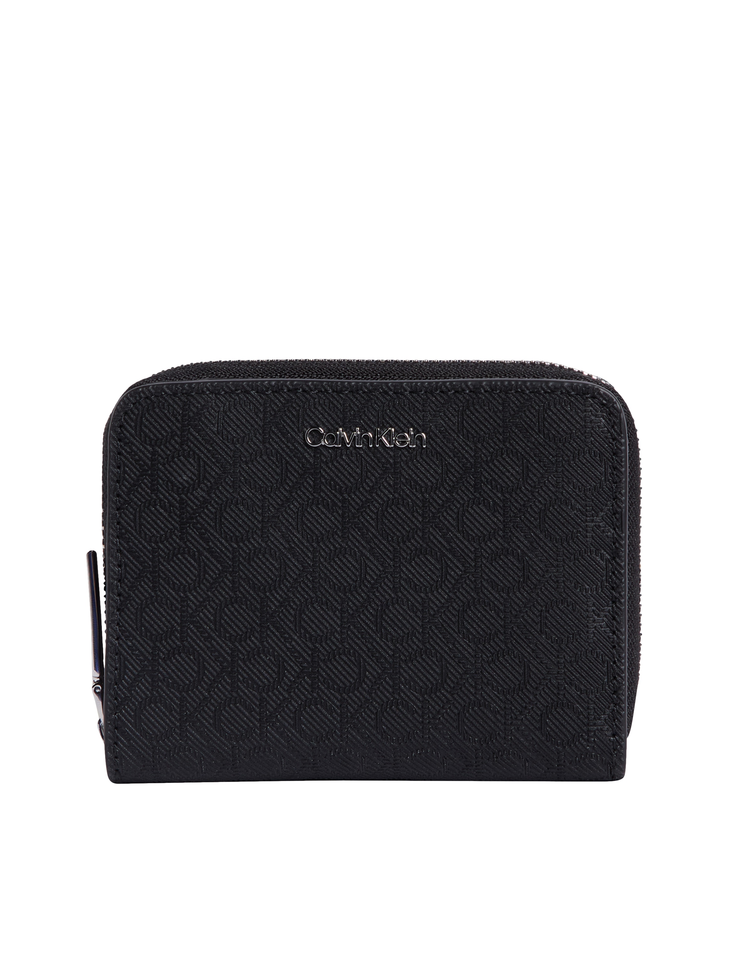 Calvin Klein Geldbörse »CK MUST AOP MD ZIP AROUND W FLAP«, Damen Geldbeutel, Portemonnaie mit Monogramm-Logomuster