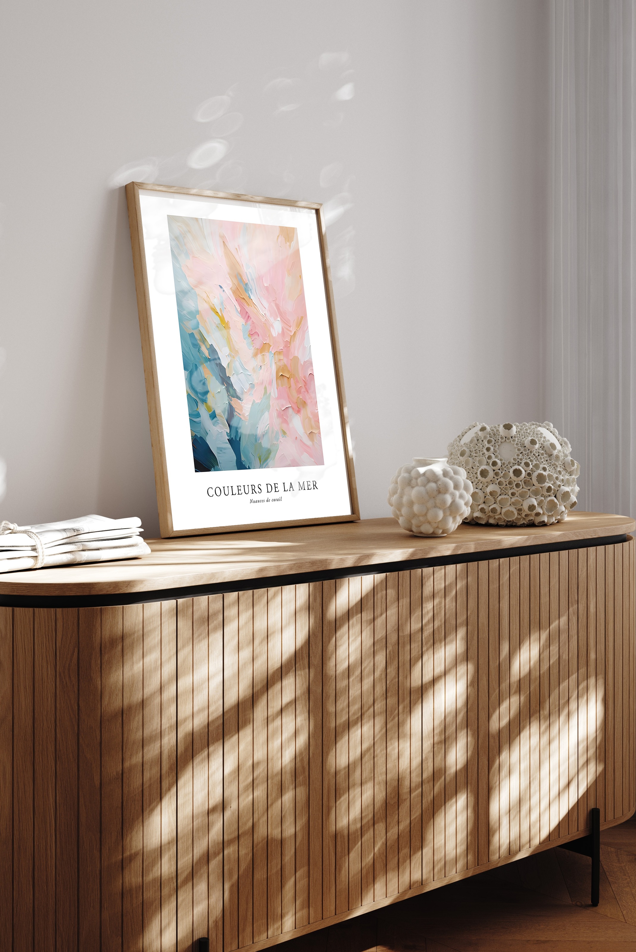 Thumbnail - queence Bild mit Rahmen "Abstrakte Kunst in Pastell" Abstrakt  Abstrakte  Formen  Gemälde  Kunst 1 Stk. tlg. Kunstdruck ...