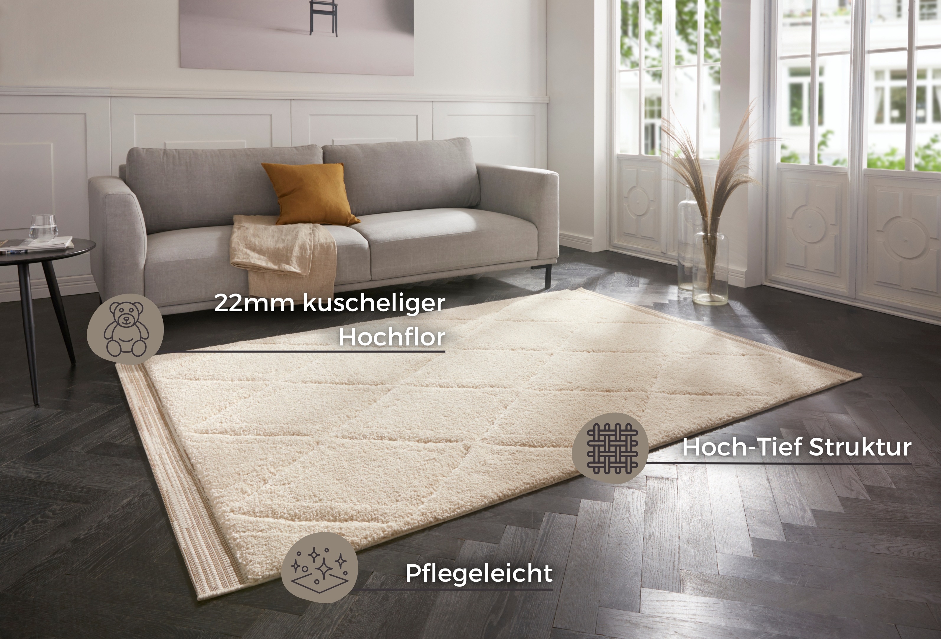 Thumbnail - HANSE Home Hochflor-Teppich "Colin", rechteckig, 22 mm Höhe, Shaggy, Weich, Flauschig, Flokati, Hoch-Tief, Wohnzimmer, S...