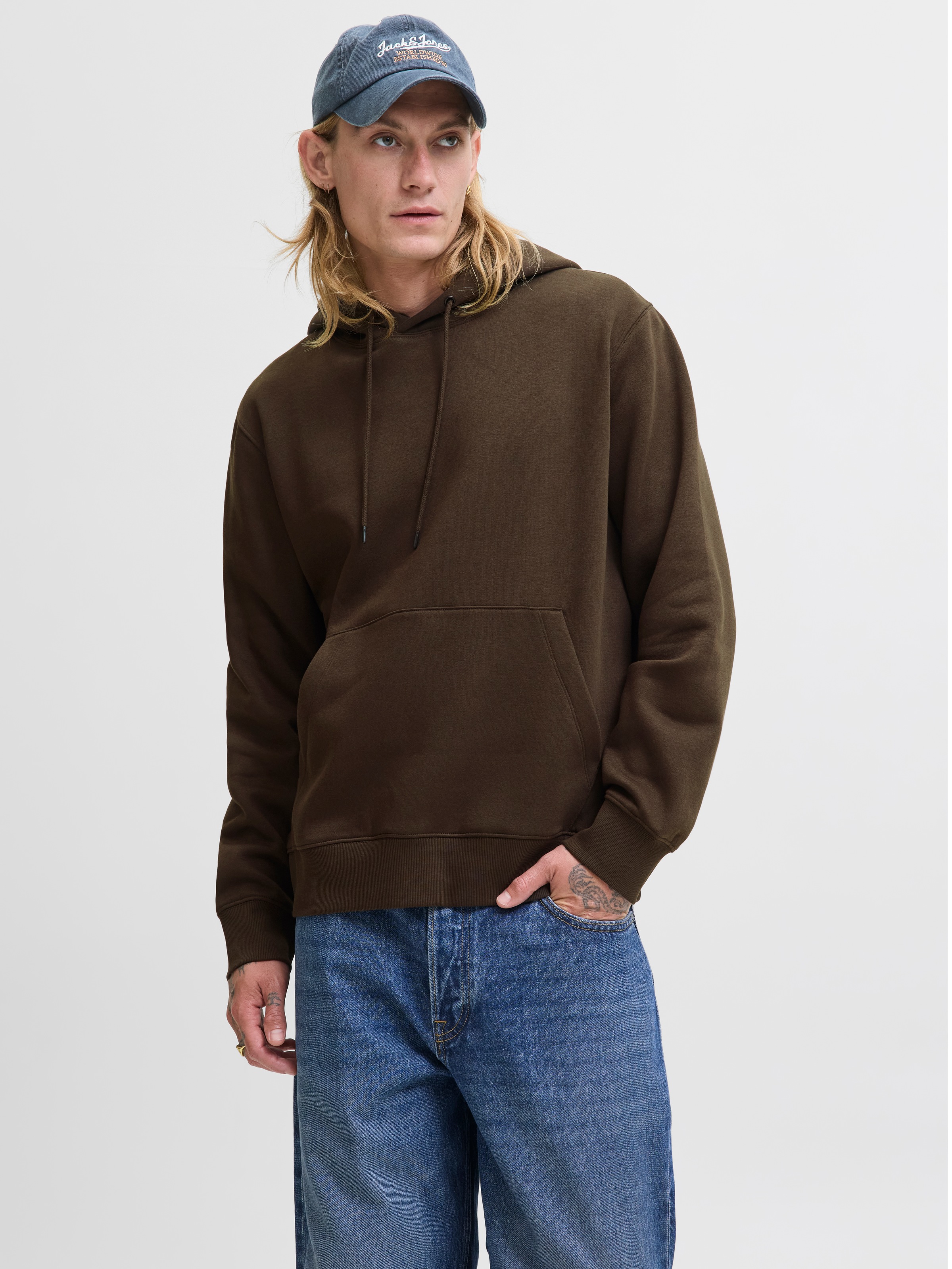 Jack & Jones "JJESTAR BASIC SWEAT HOOD NOOS", mit Rippbündchen günstig online kaufen