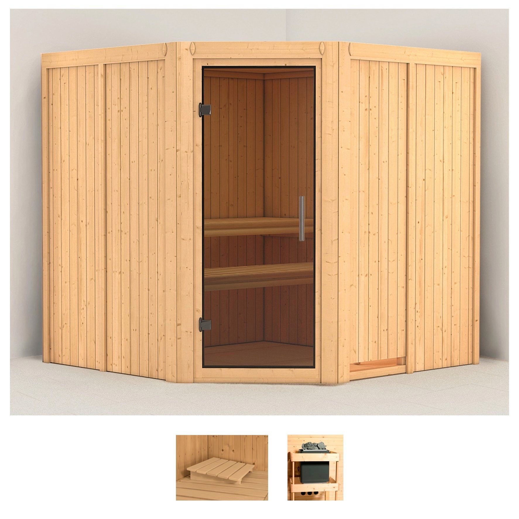 Karibu Sauna "Jarin" Set, ohne Ofen