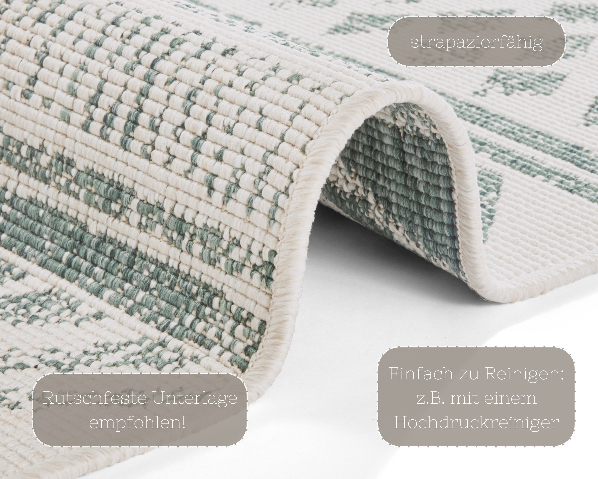 Hanse Home Biri Reversible Rug Beige/Green 80x250cm 3