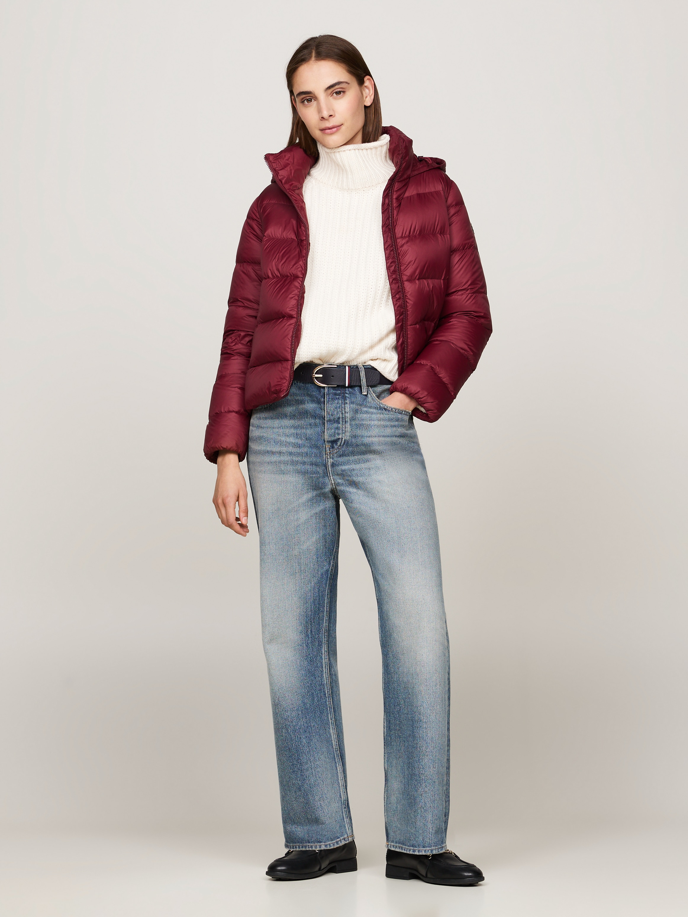 Tommy Hilfiger Steppjacke »LW DOWN CASUAL JACKET«, mit Kapuze, mit Logoprägung