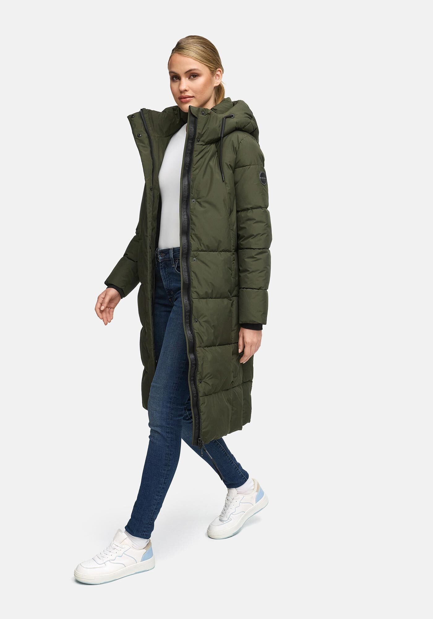 Marikoo Winterjacke »Chumanii« Warmer Wintermantel mit langem Schnitt für kalte Tage.