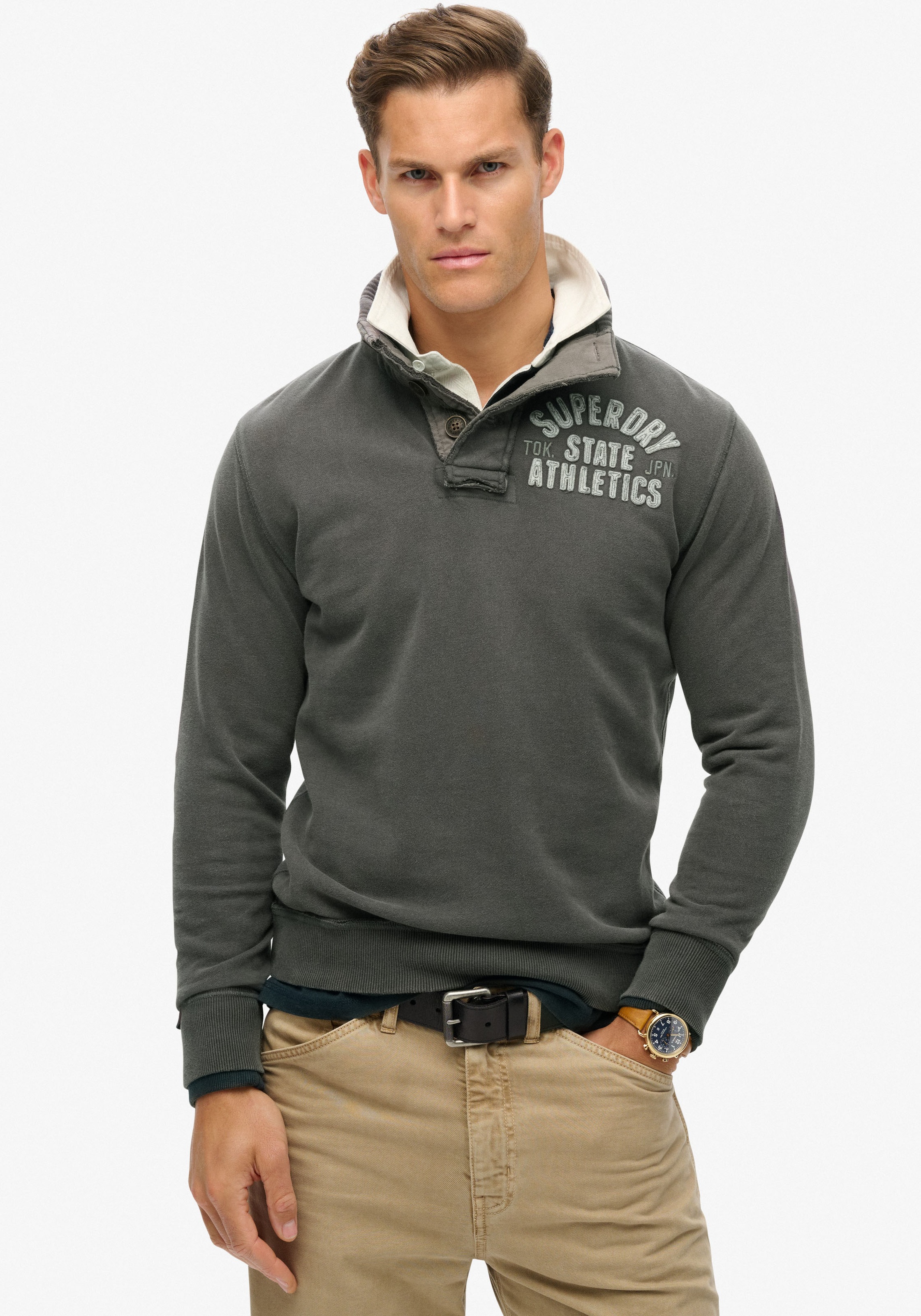 Superdry Sweatshirt "Vintage Athletic Henley Jumper" günstig online kaufen