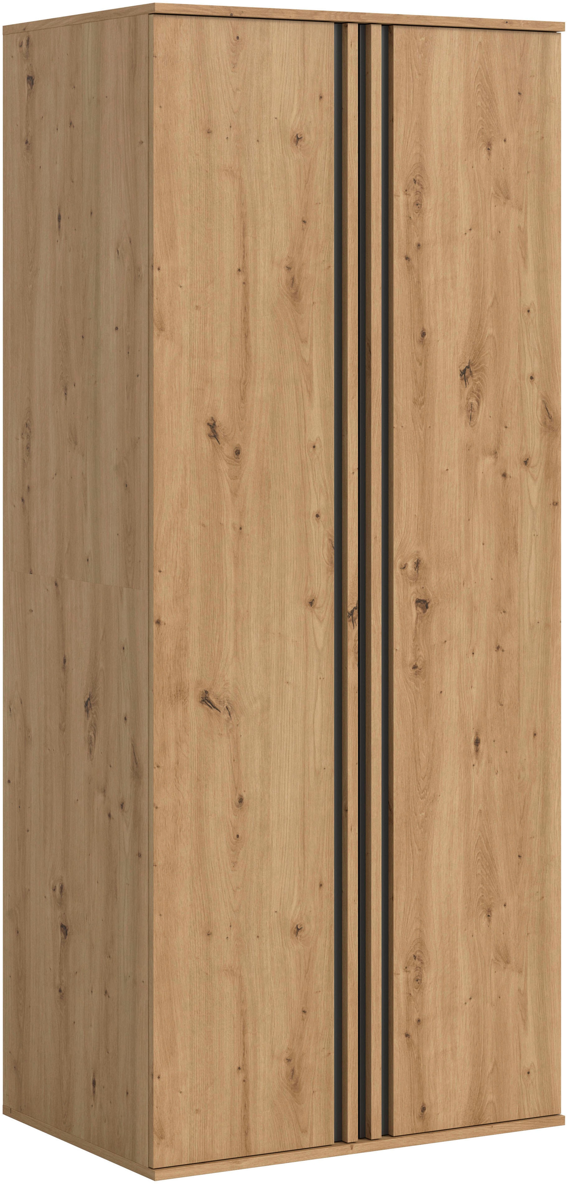 Home affaire Kleiderschrank "ALVA, Breite 80 cm, mit griffloser Front in Paneeloptik, Schrank" Schlafzimmerschrank in weiteren Ausführungen erhältlich, 2 Türen, 1 Kleiderstange, 1 Einlegeboden