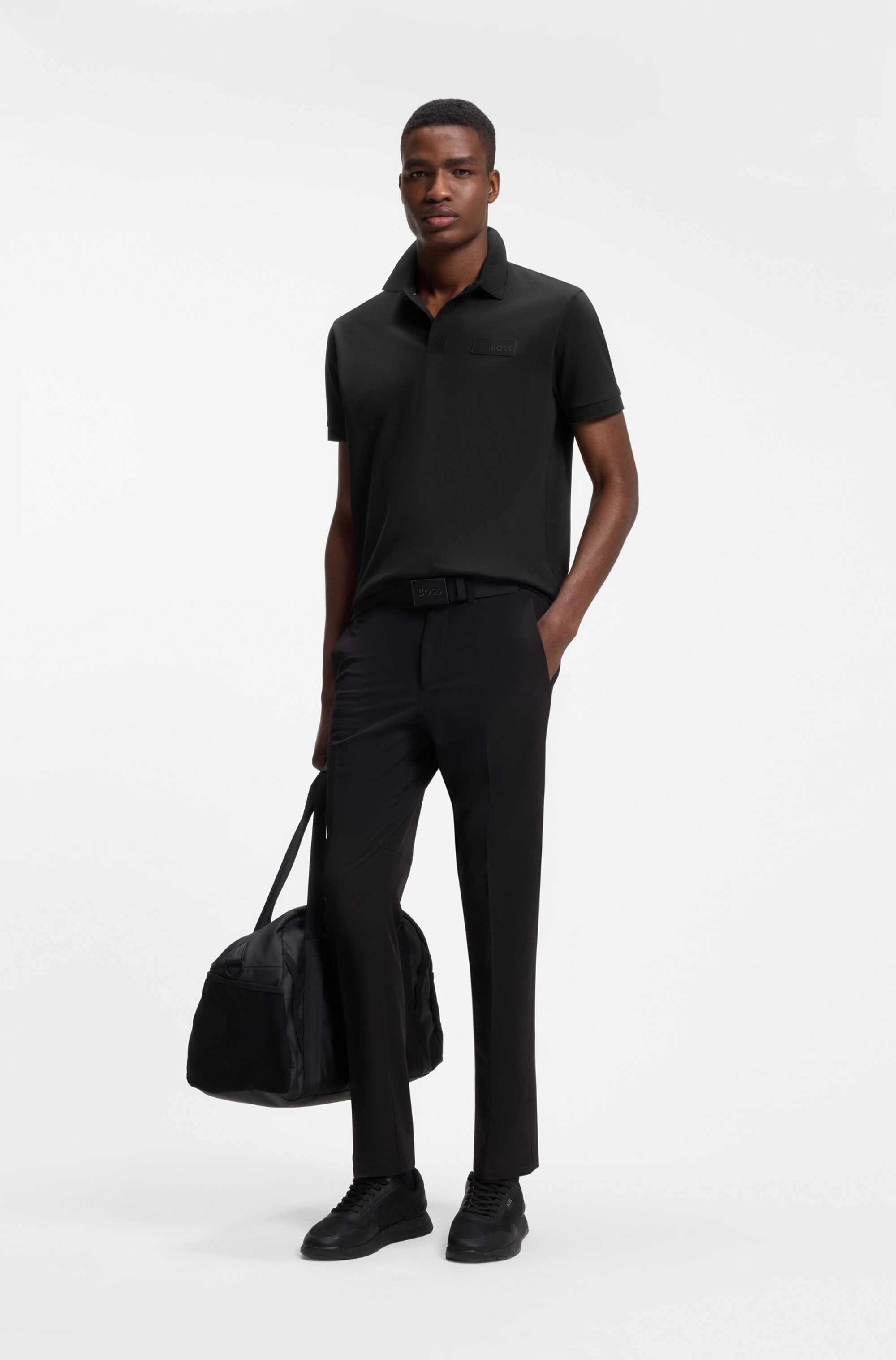 BOSS GREEN Poloshirt »Paddy Logo Patch Regular Fit« atmungsaktive Piqué-Webstruktur, Flachstrickkragen, gerader Schnitt