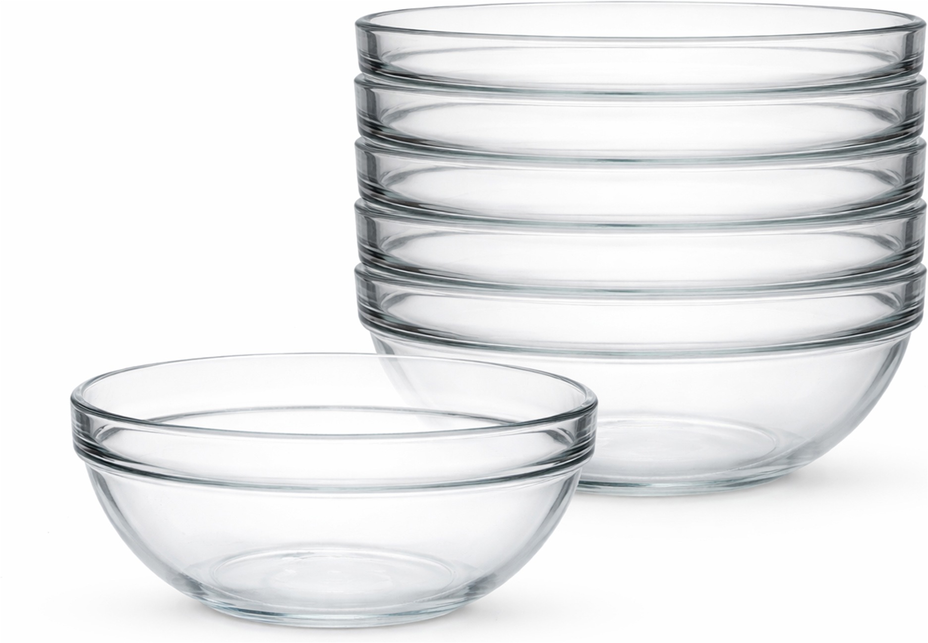 van Well Schale "Chefs, 6 Stück" 6 aus Glas stapelbar, spülmaschinen- und mikrowellengeeignet