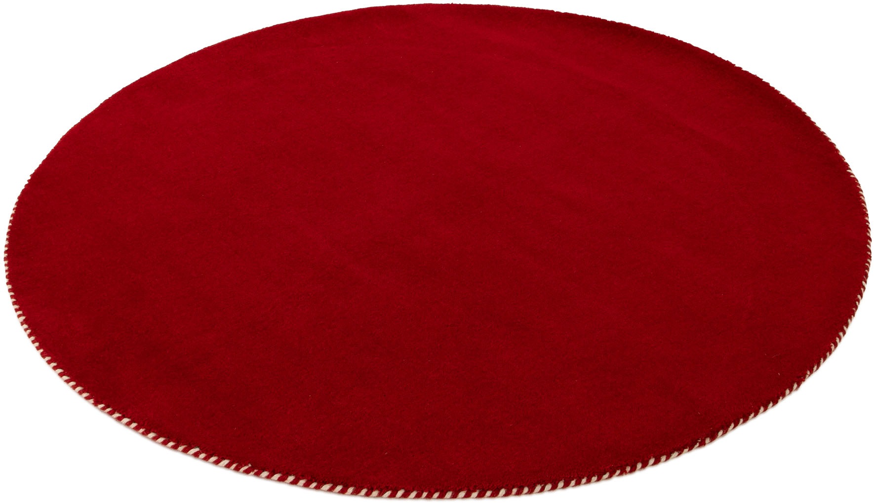 carpetfine Wollteppich »Gabbeh Lola Uni«, rund, 14 mm Höhe, mit natürlichem Pflanzenmaterial von Hand gewebt, auch als Läufer