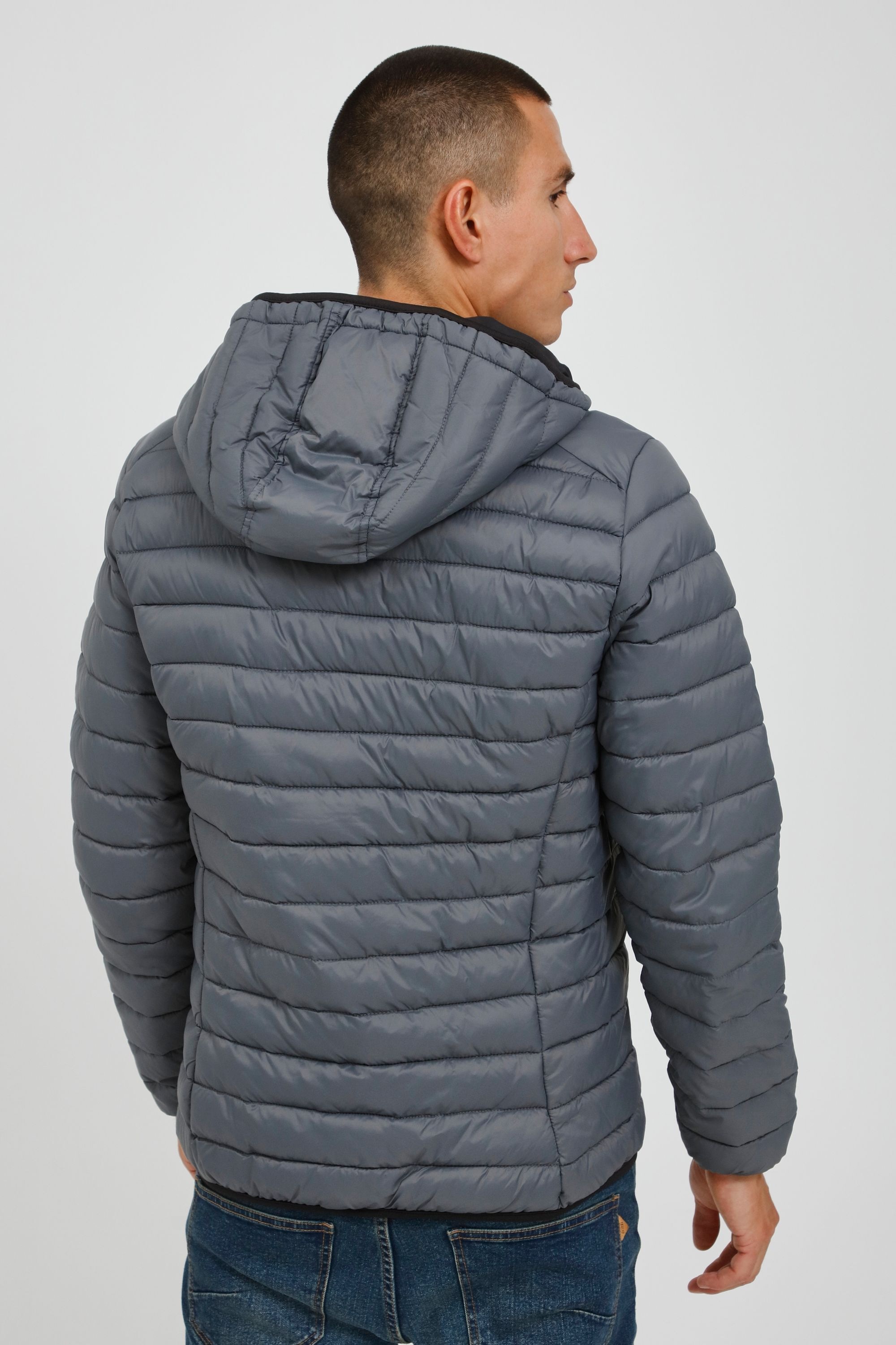 Steppjacke BLEND "BHWito", Herren, Gr. M, iron gate, 100% Nylon, unifarben, regular fit normal, weit, Jacken Steppjacke, Stilvolle Übergangsjacke mit Reißverschlusstaschen 6