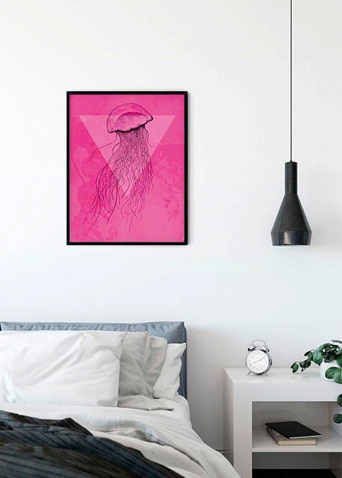 Komar Bild »Jellyfish Pink«, Tiere, (1 St.), Wandbild zur Dekoration - ohne Rahmen