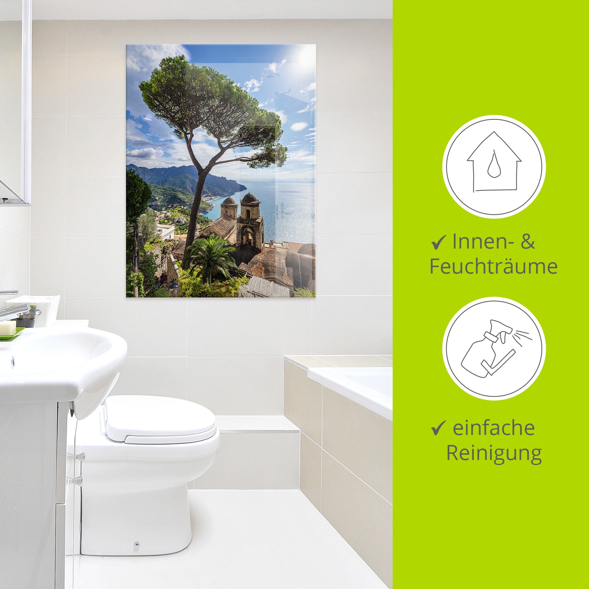 Artland Glasbild »Ravello an der Amalfiküste in Italien« Küstenbilder 1 Stk. tlg. in verschiedenen Größen