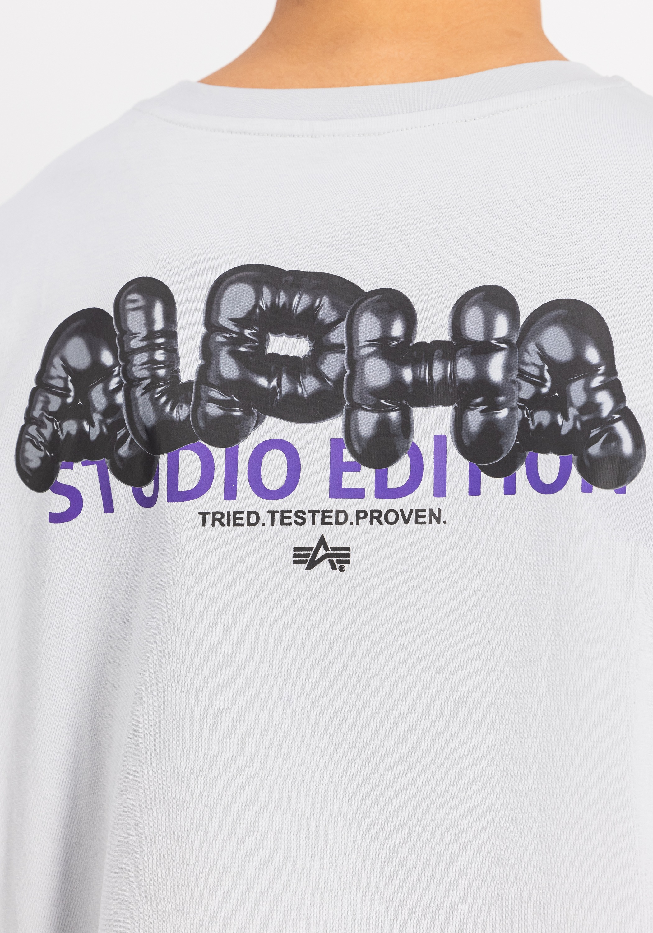 Alpha Industries Studio Bubble Backprint T-Shirt Grey L 6
