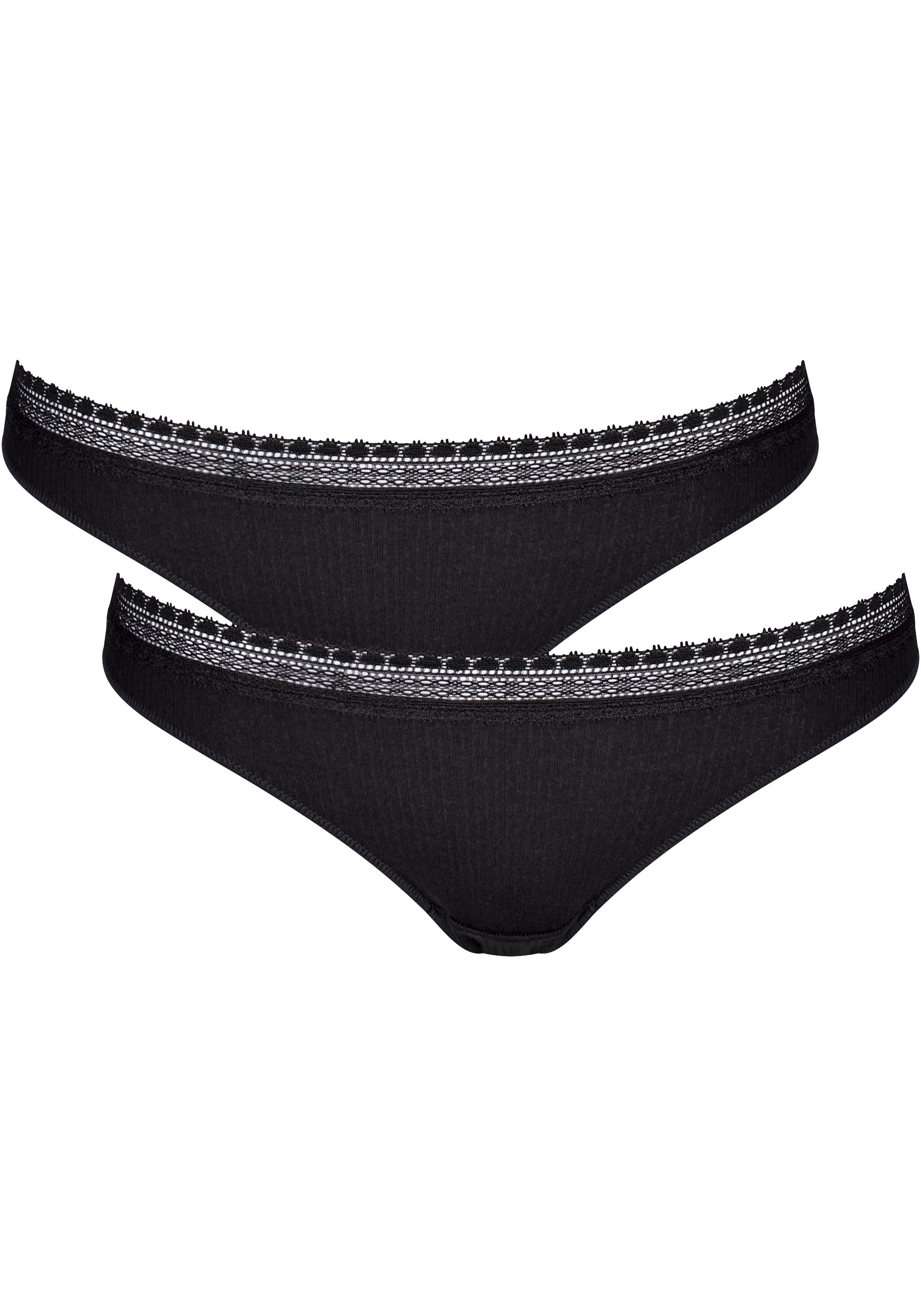 sloggi Brasilslip "GO Ribbed", (2er Pack), Feinripp, Stretch-Spitze, bequem günstig online kaufen