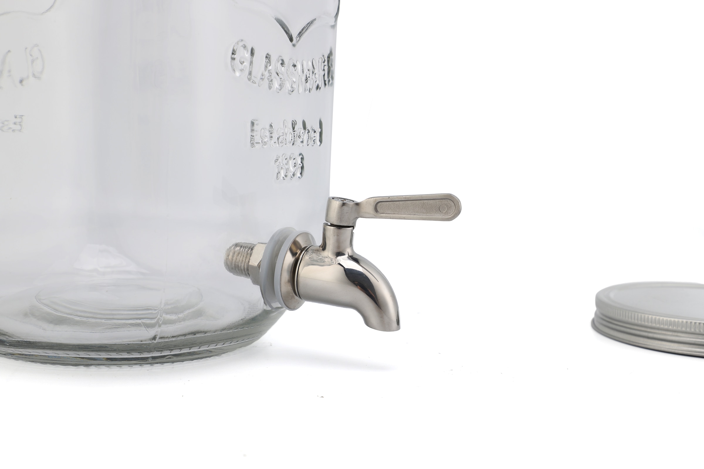 ECHTWERK Getränkespender »Dispenser aus Glas, Fassungsvermögen 5 Liter«, (1 tlg.), Verschließbarer Metalldeckel und luftdichter Zapfhahn