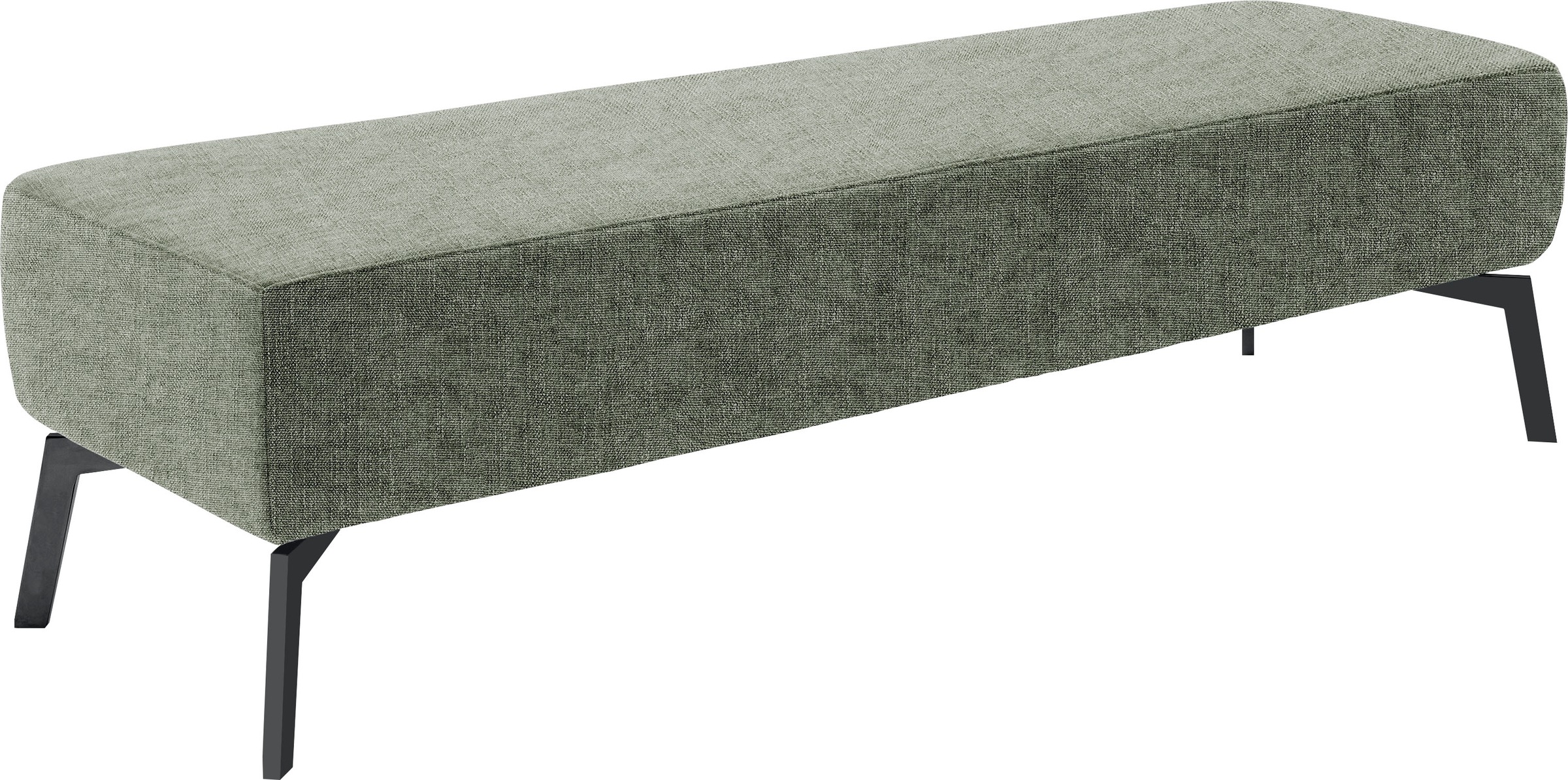 Hockerbank HOME AFFAIRE "Siva, modern & stylisch, Breite 52 cm", grün, B:152cm H:38cm T:47cm, 85% Polyester, 15% Viskose, Hocker, weicher Sitz, freistehend & saugroboterfreundliche Höhe