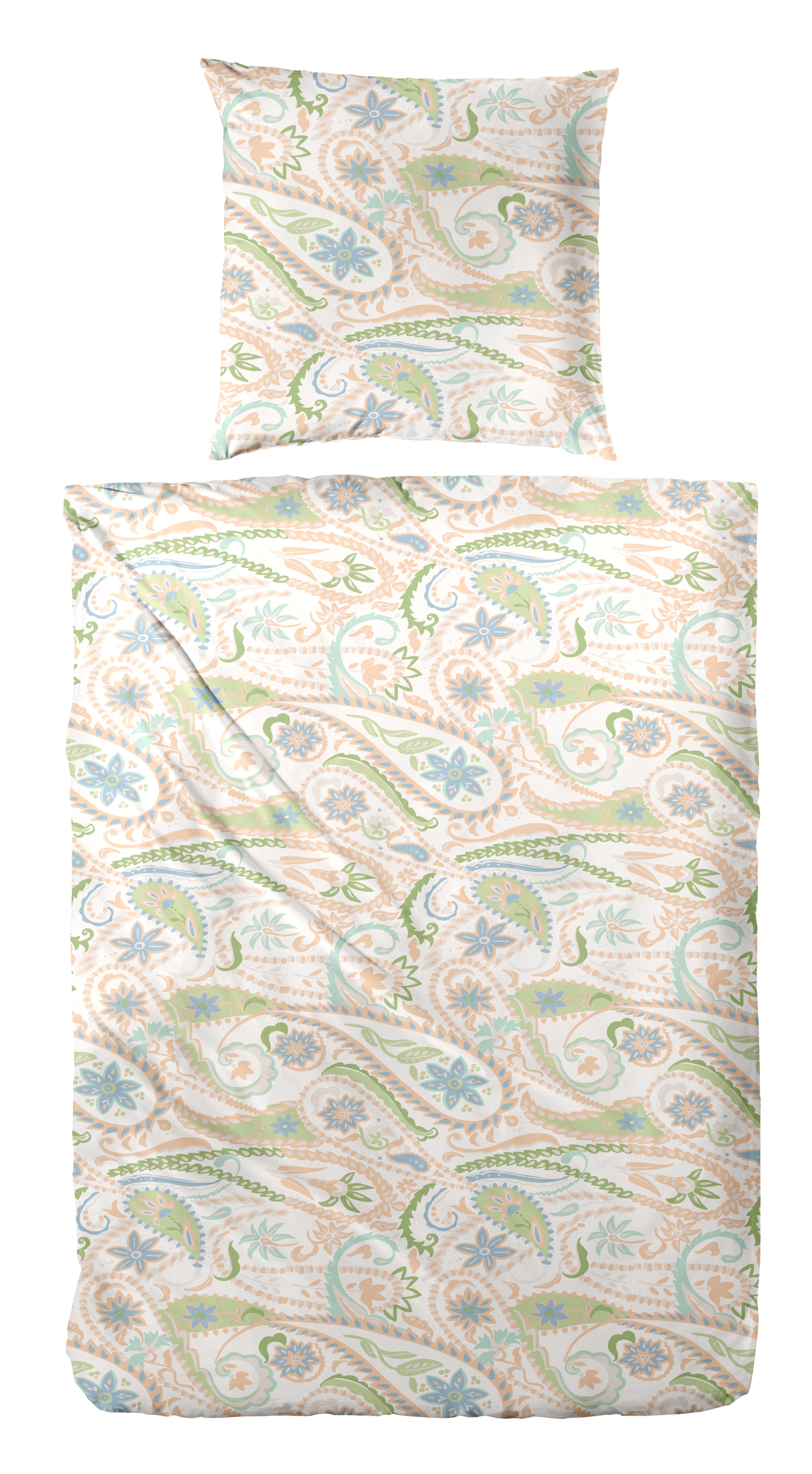 Primera "Mako-Satin-Bettwäsche Pastel Paisley" 2 Stk. mit elegantem Blumen Muster