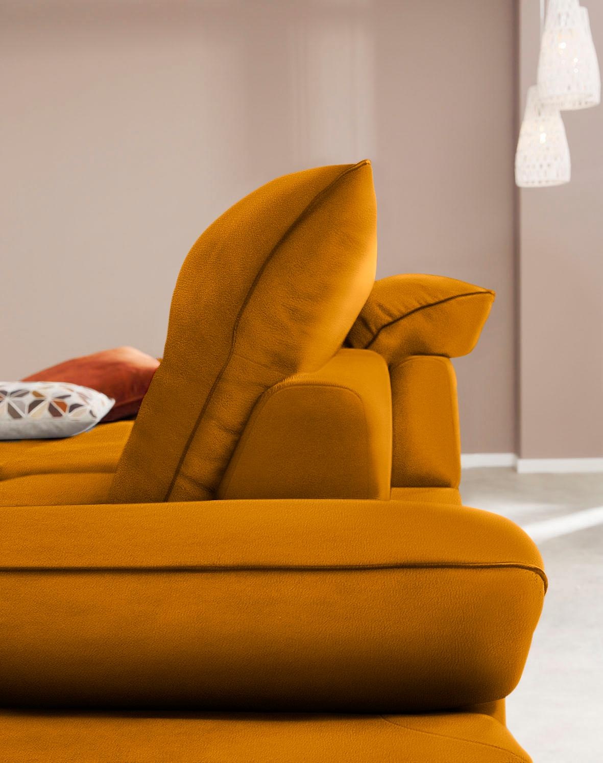 W.SCHILLIG Ecksofa »enjoy&MORE, Designsofa, elegant und bequem, L-Form«, mit Sitztiefenverstellung, Füße Chrom glänzend, Breite 294 cm
