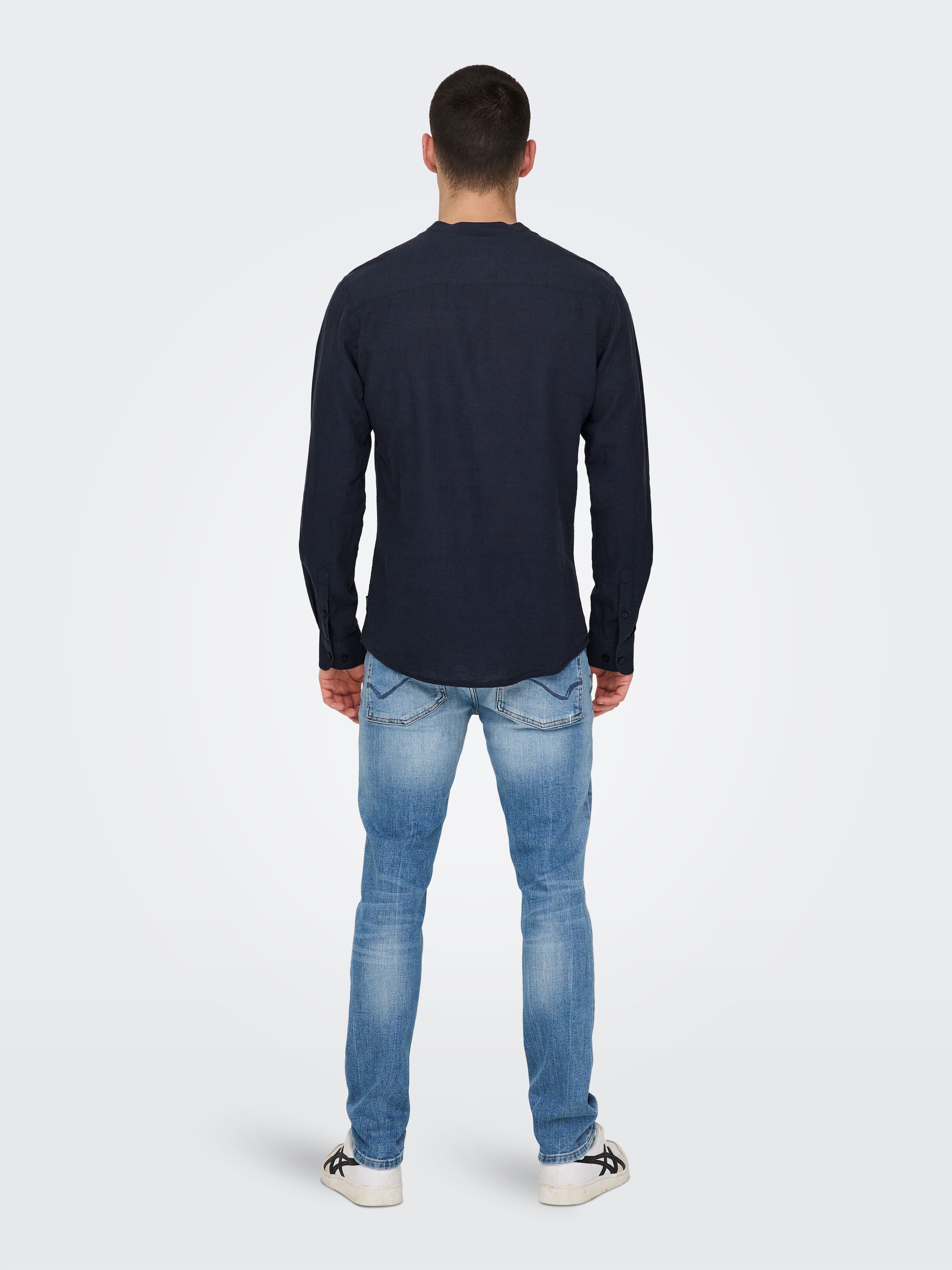 ONLY & SONS Langarmhemd »ONSCAIDEN LS SOLID LINEN MAO SHIRT NOOS«