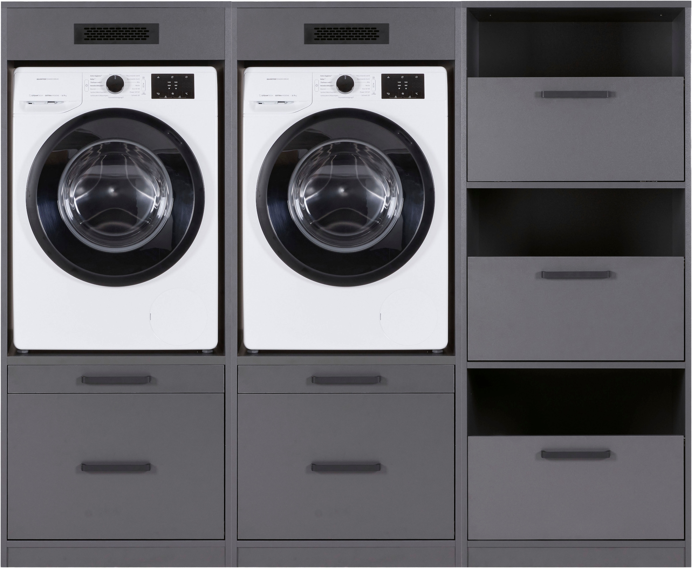 Inter Link Mehrzweckschrank-Set "Norela, Waschmaschinenumbauschrank, Geräteschrank mit Wäscheschrank" 3 Stk. tlg.