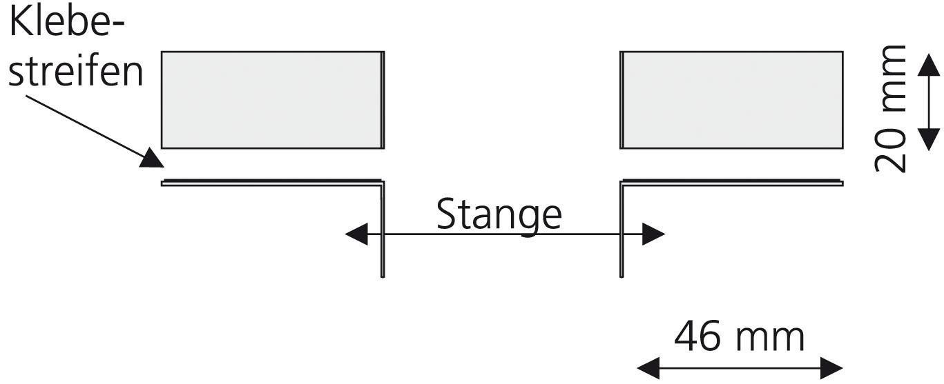 Liedeco Klebeträger, (Set, 2 St.), Scheibenstange für Alu-Fenster