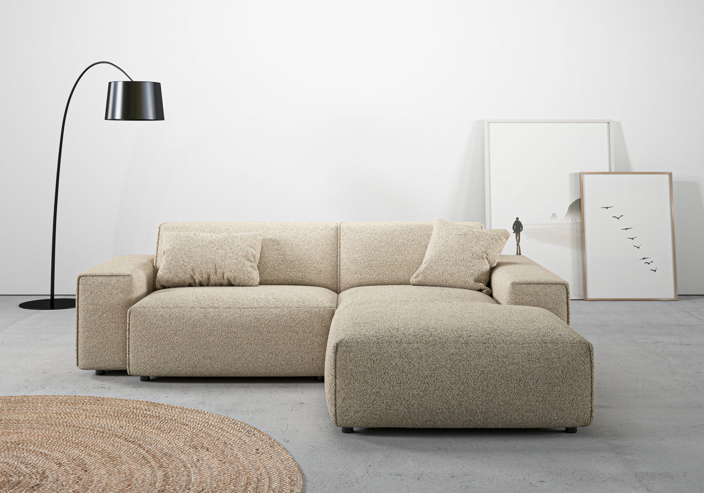 Home affaire Ecksofa "Glimminge L-Form auch in Breitcord, Feincord + Easy care-Bezug," Breite 234, Zierkissen