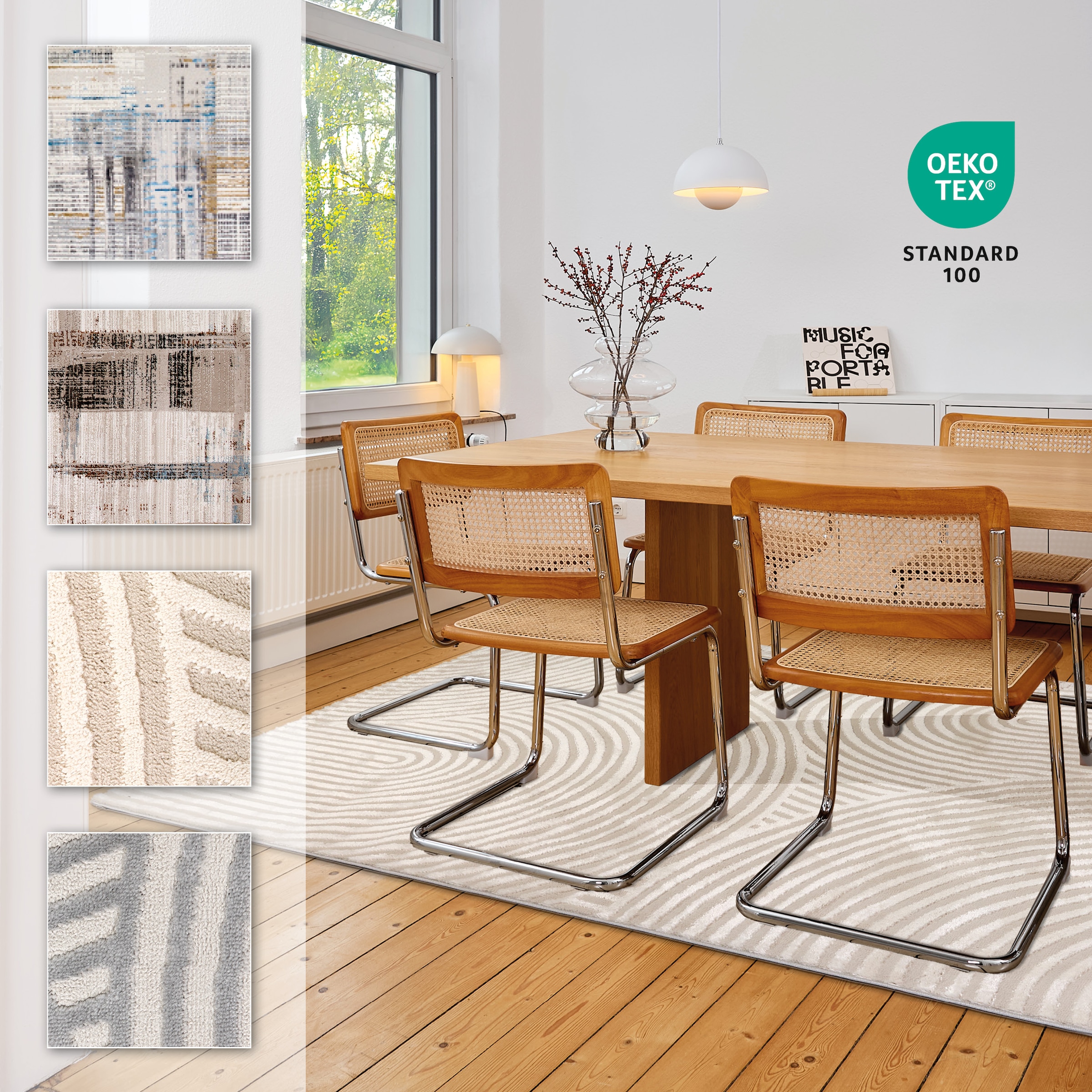 ASTRA Teppich »Jules 253« rechteckig 8 mm Höhe Hoch Tief Struktur, Kurzflor, Wohnzimmer, Schlafzimmer