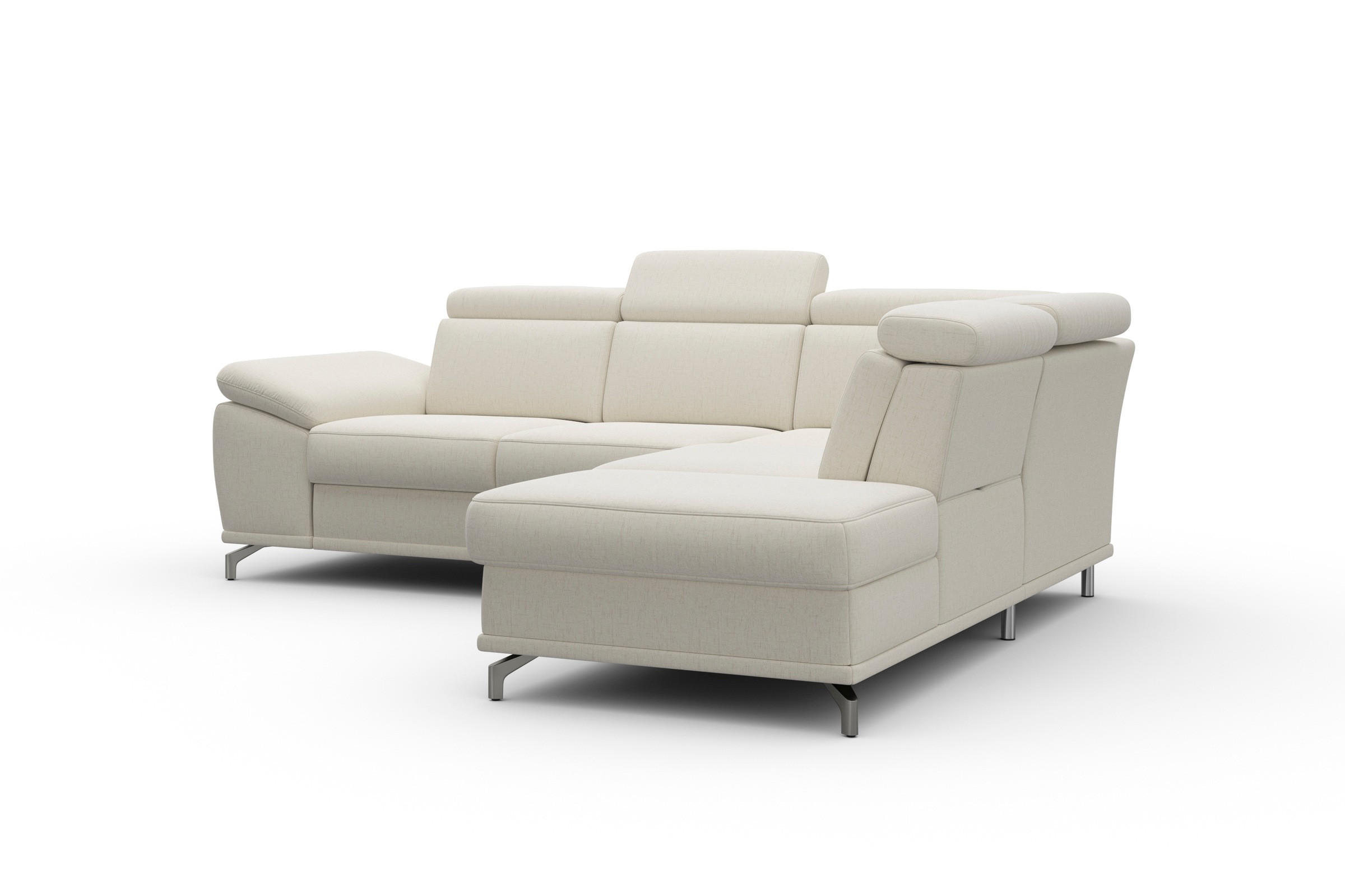 sit&more Ecksofa »Cabrio L-Form«, mit Sitztiefenverstellung und Federkern, 3 Nierenkissen