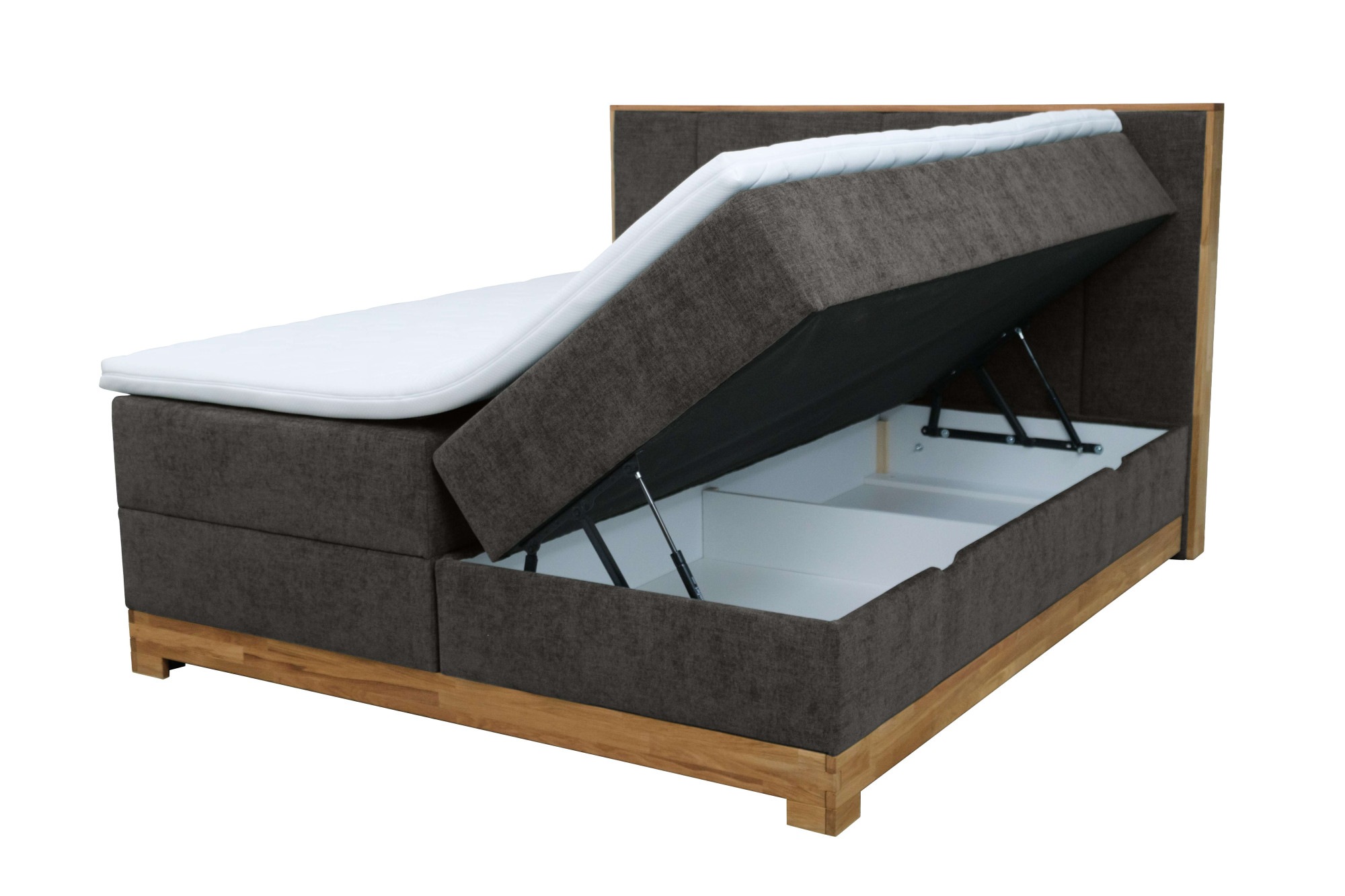 OTTO home Boxbett »Fennor, Doppelbett, Polsterbett, Federkernbett, Komforbett, 160/180 cm« Boxbett: 5-Z-Taschenfederkern im Unterbau, Härtegrad 3, inkl. Topper