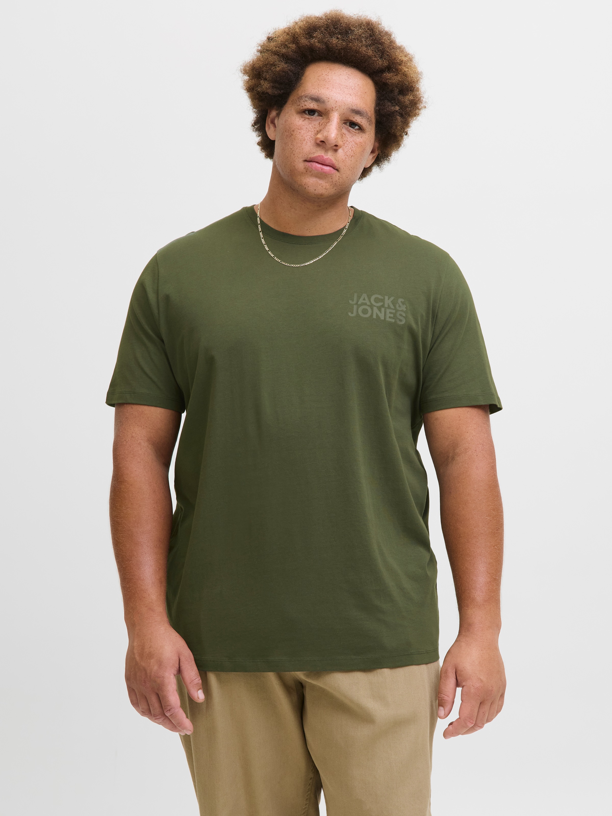 Jack & Jones PlusSize "JJECORP LOGO TEE SS O-NECK NOOS PLS" mit Logo Print günstig online kaufen