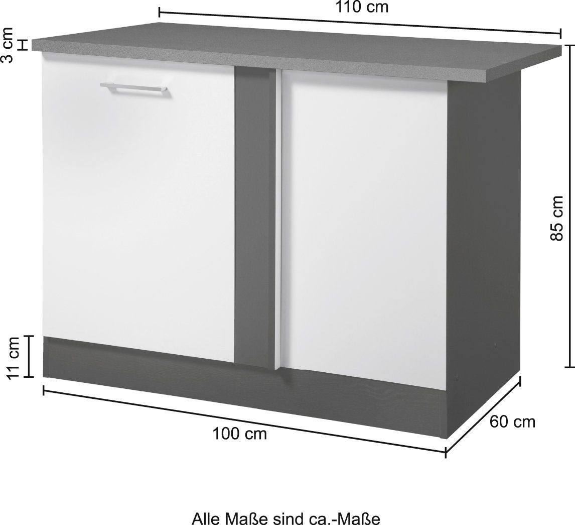 HELD MÖBEL Eckunterschrank »Paris«, Breite 110 cm | BAUR