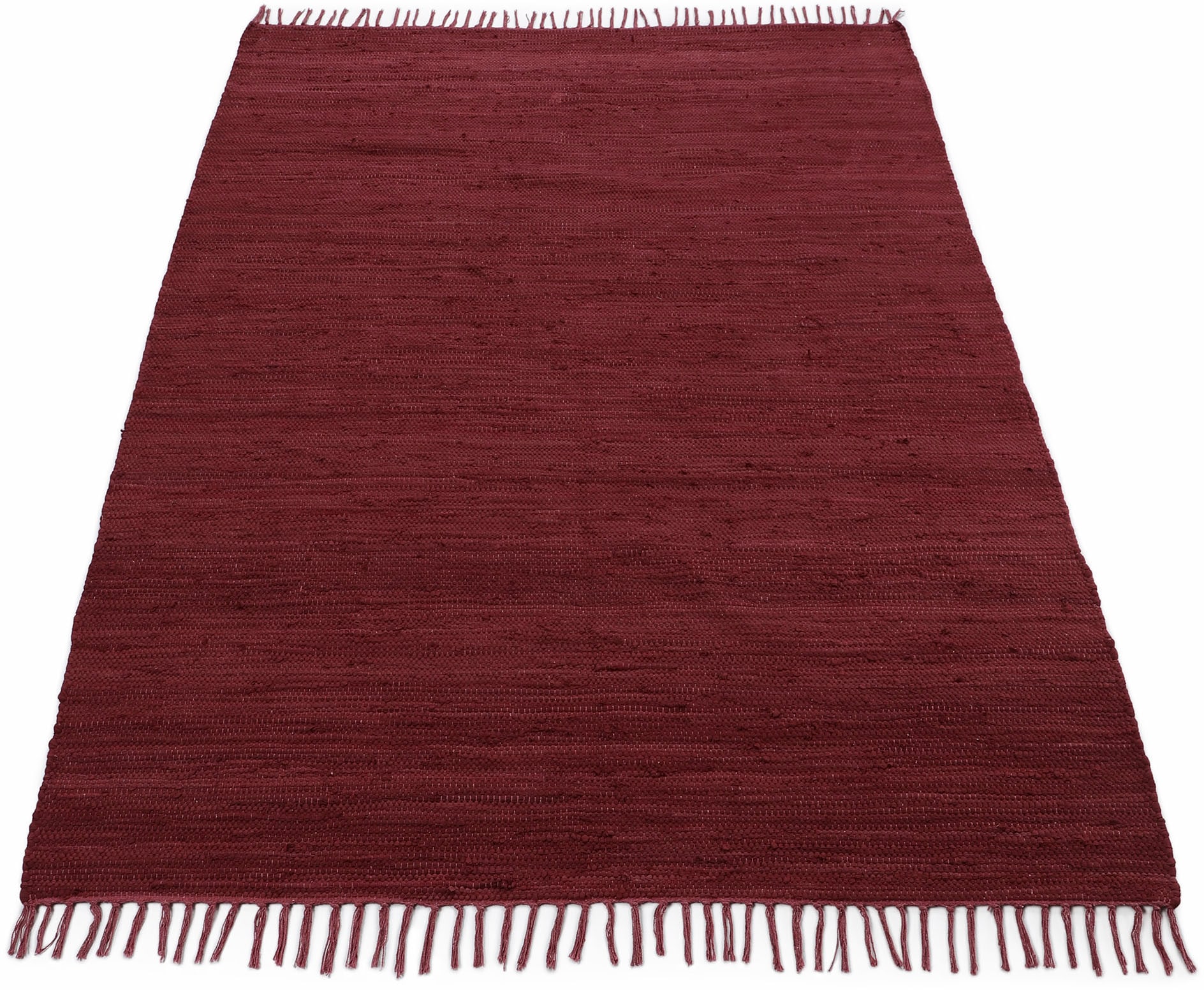 OTTO home Teppich "Handweb Uni, Wendeteppich" rechteckig 5 mm Höhe Fleckerl günstig online kaufen