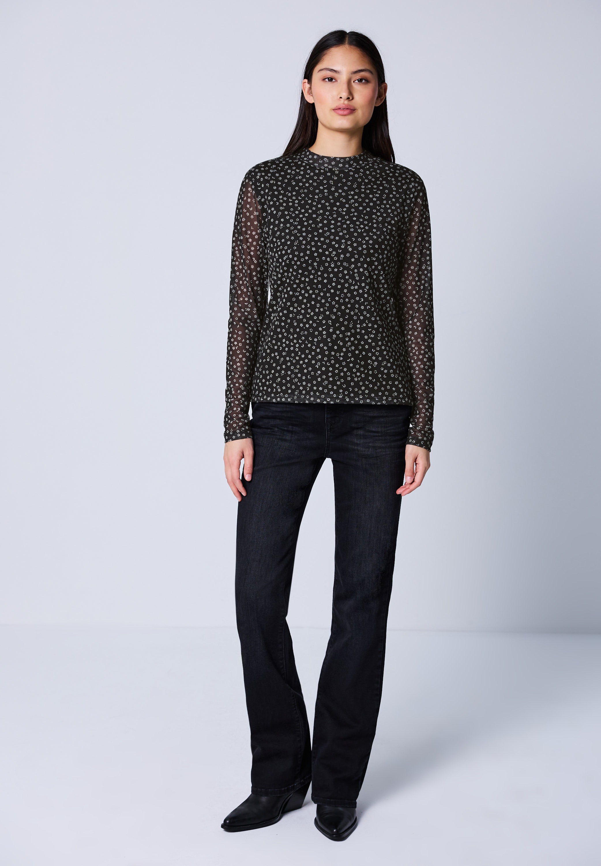 STREET ONE STUDIO Stehkragenshirt mit grafischem Muster