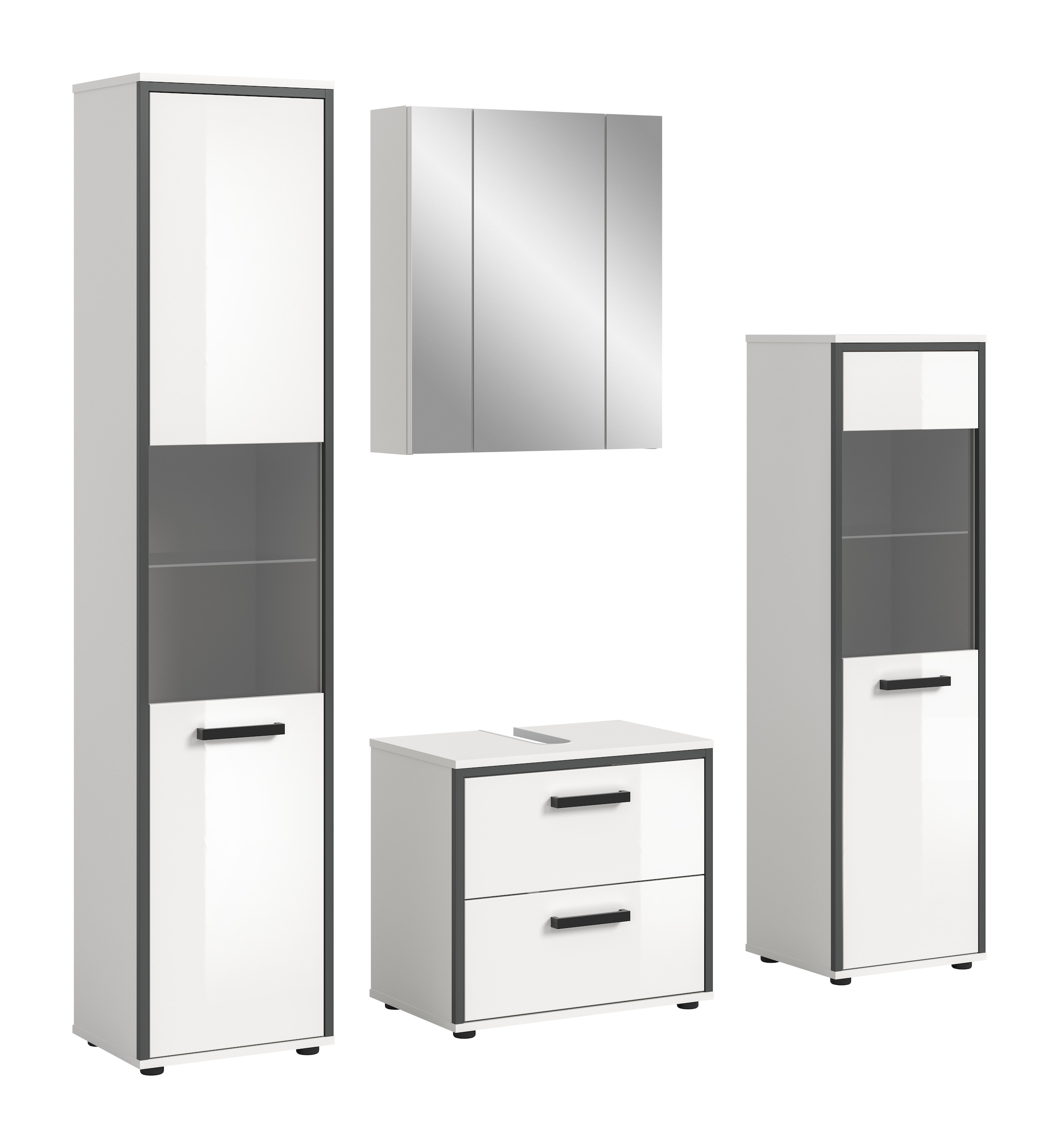 welltime Badmöbel-Set "KAJO, 4-tlg. Badkombination, weiß hochglanz" Set, Se günstig online kaufen