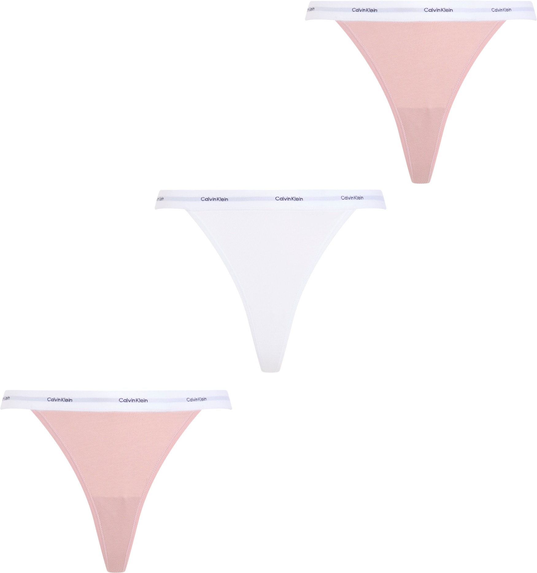 Calvin Klein Underwear Tanga »STRING THONG 3PK«, (Packung, 3 St., 3er-Pack), mit Rippenstruktur