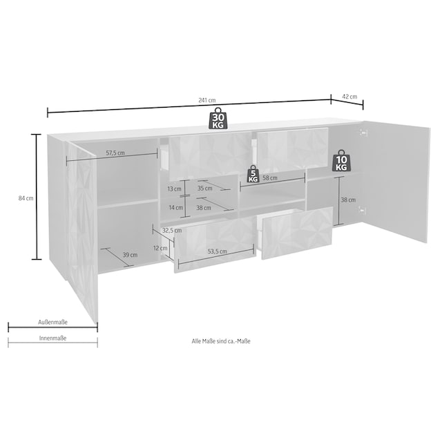 LC Sideboard »Prisma«, Breite 241 cm | BAUR