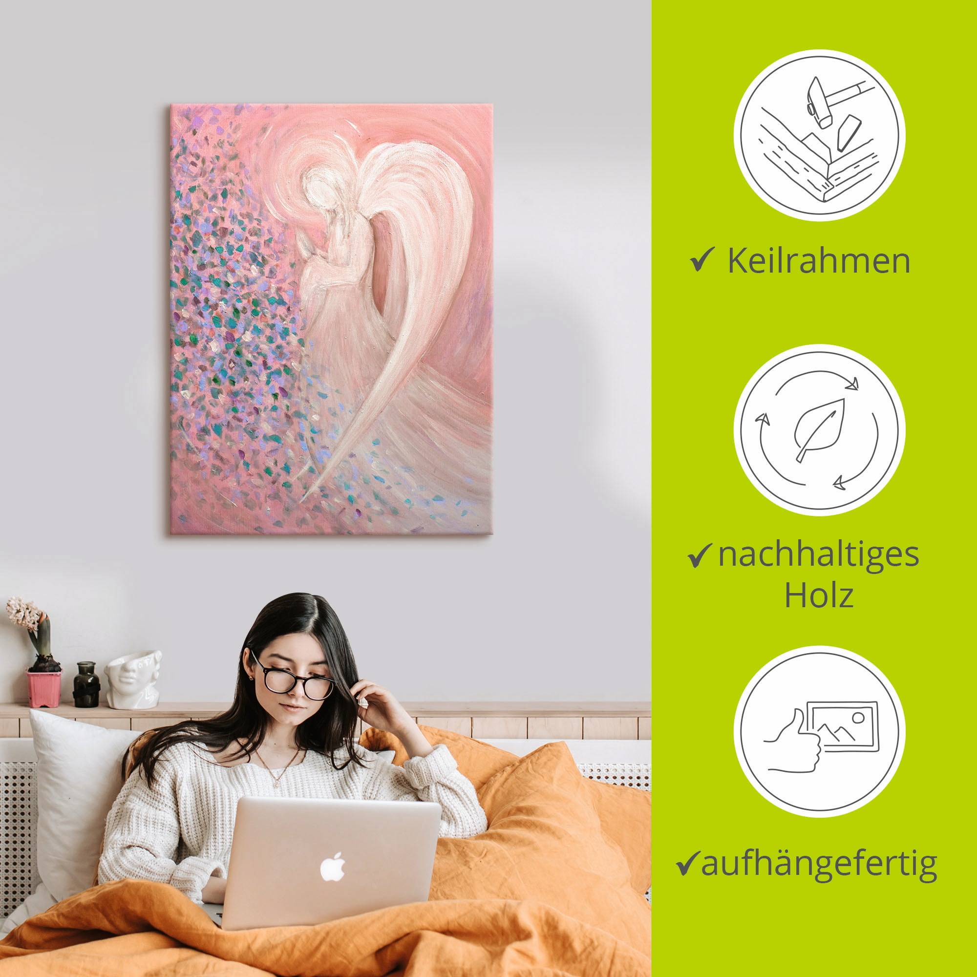 Artland Wandbild »Engelbild - pastell«, Religion, (1 St.), als Alubild, Outdoorbild, Leinwandbild, Poster, Wandaufkleber