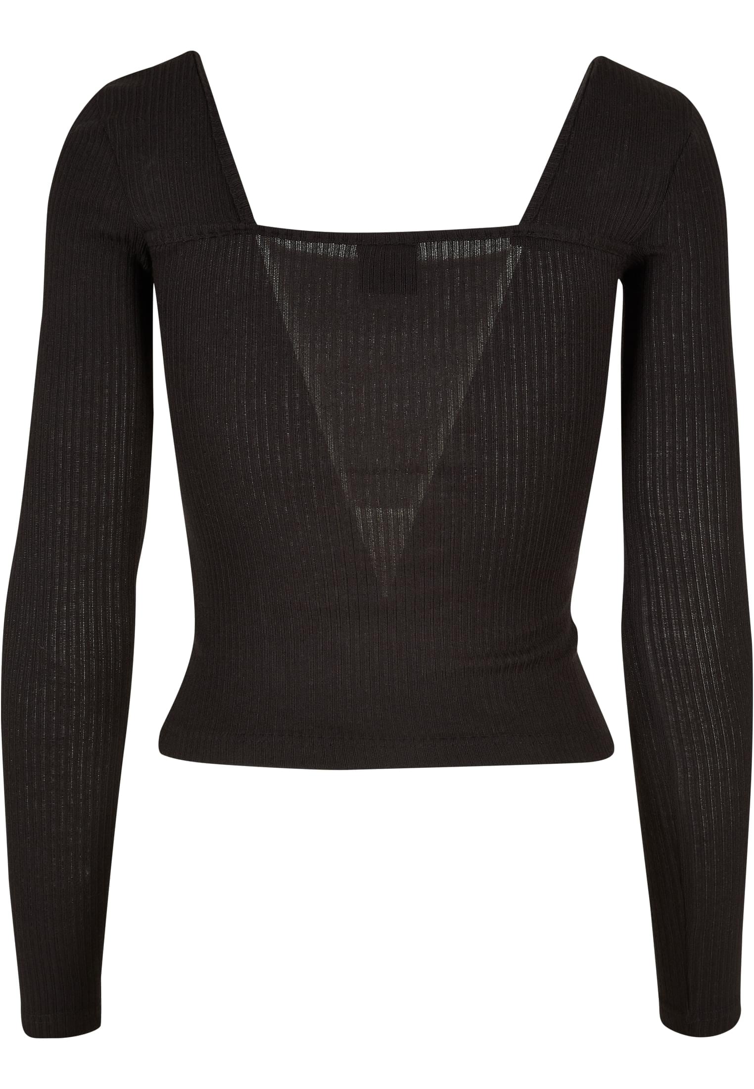 URBAN CLASSICS Longsleeve »Urban Classics Damen Ladies Rib Squared Neckline Longsleeve«