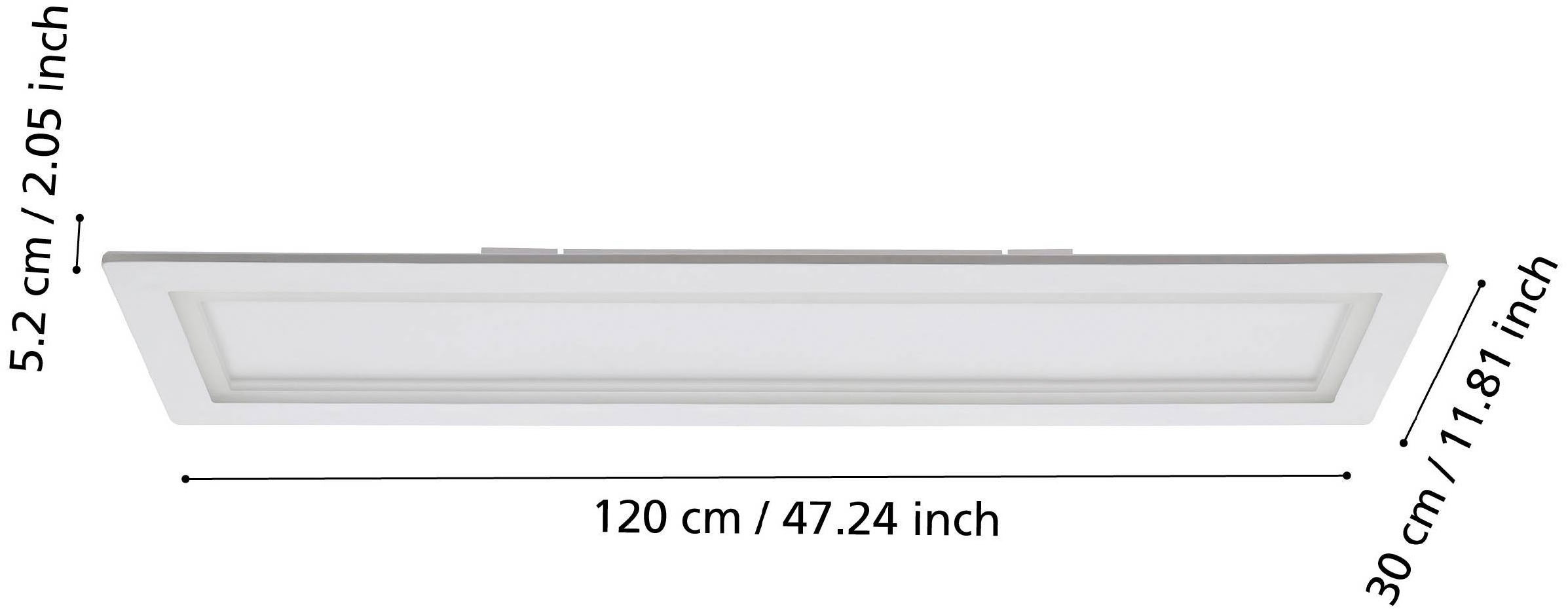 EGLO Deckenleuchte »Padrogiano-Z Deckenlampe, ZigBee 3.0, App und Sprachsteuerung, Lampe« LED-Modul 1 Stk. Kaltweiß | RGB ZigBee, App und Sprachsteuerung Alexa, RGB, dimmbare Lampe, 120x30 cm