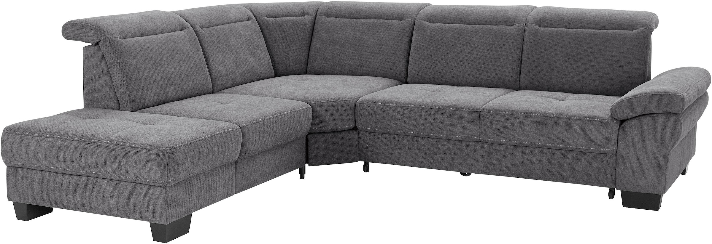 Places of Style Ecksofa »Cornwall L-Form«, incl. Sitztiefenverstellung, mit Bettfunktion und Kopfteilverstellung