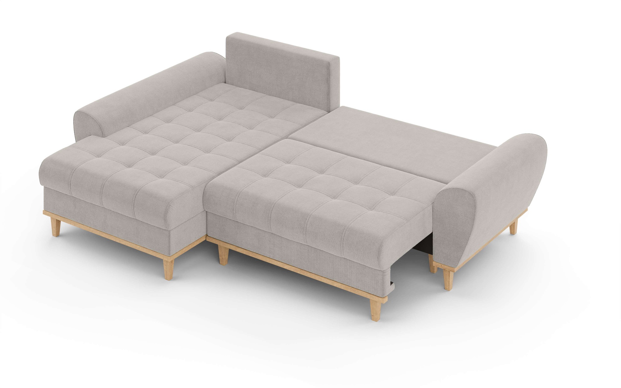 Home affaire Ecksofa »Ahrdorf mit Bettfunktion und Bettkasten, Maße: B/H/T 268/86/175 cm«, L-Form mit 3 Rückenkissen und moderne gerundete Armlehnen