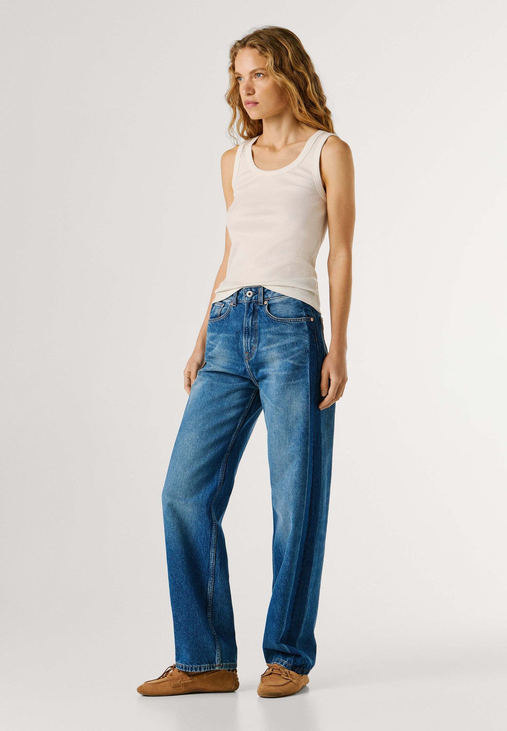 Pepe Jeans Straight-Jeans »trousers STRAIGHT HW EDEN WORKWEAR BLUE«