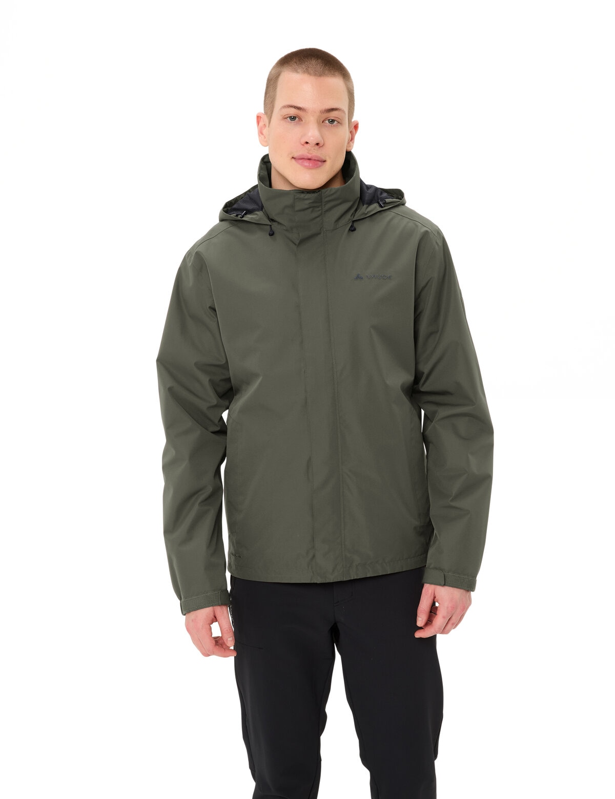 VAUDE Regenjacke "Mens Escape Light Jacket" mit Kapuze mit zwei Reißverschlusstaschen, atmungsaktiv, schnell trocknend