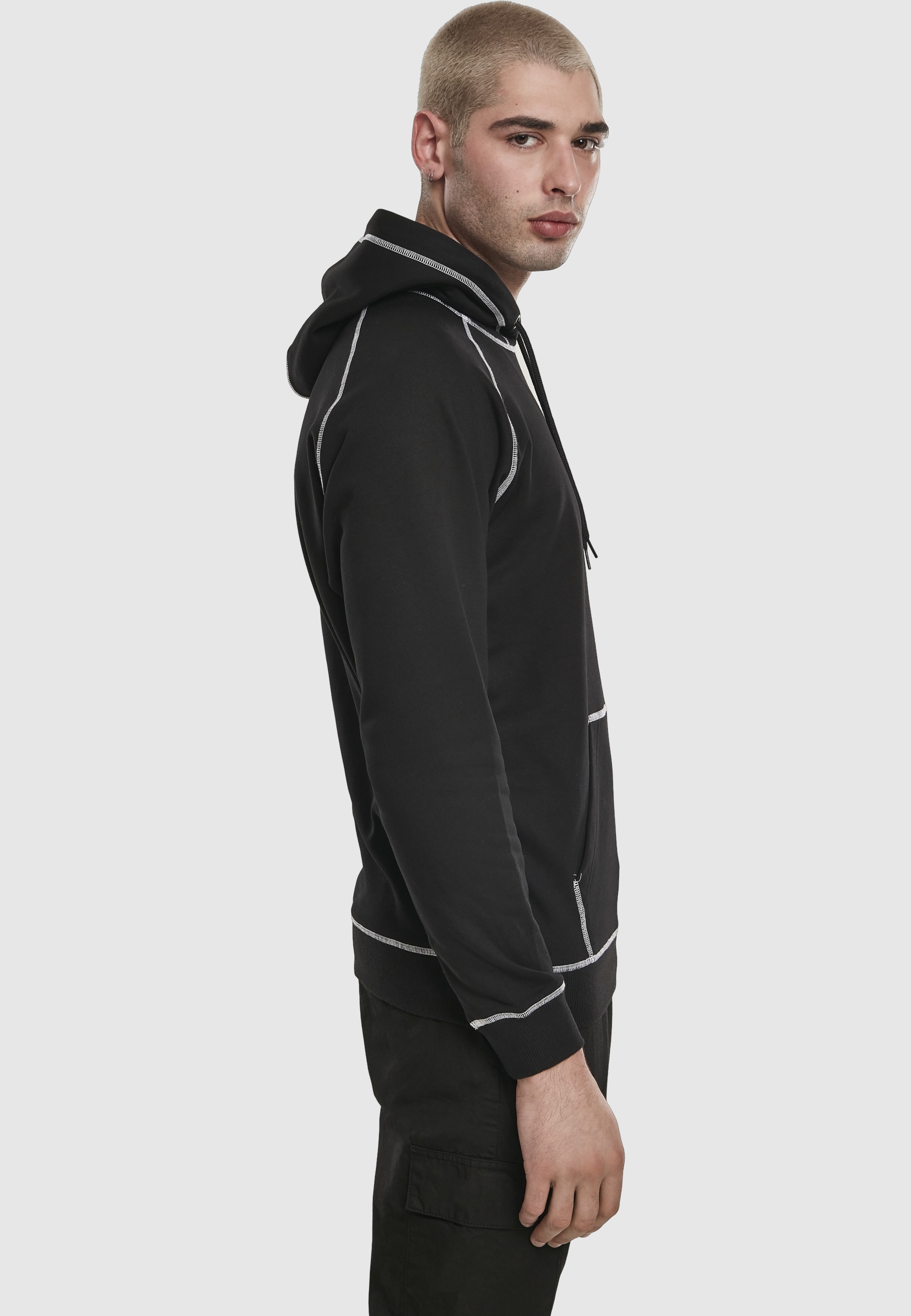 URBAN CLASSICS Rundhalspullover »Urban Classics Herren Contrast Stitching Hoody« 1 Stk.