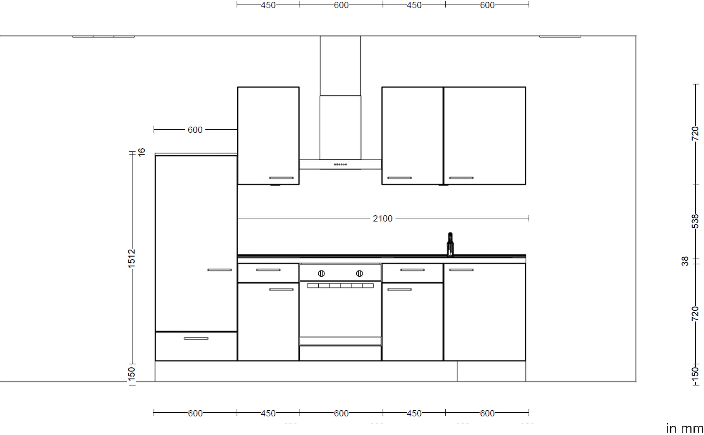 nobilia® Küchenzeile »"Easytouch I"«, vormontiert, Ausrichtung wählbar, Breite 270 cm, wahlw. mit E-Geräten