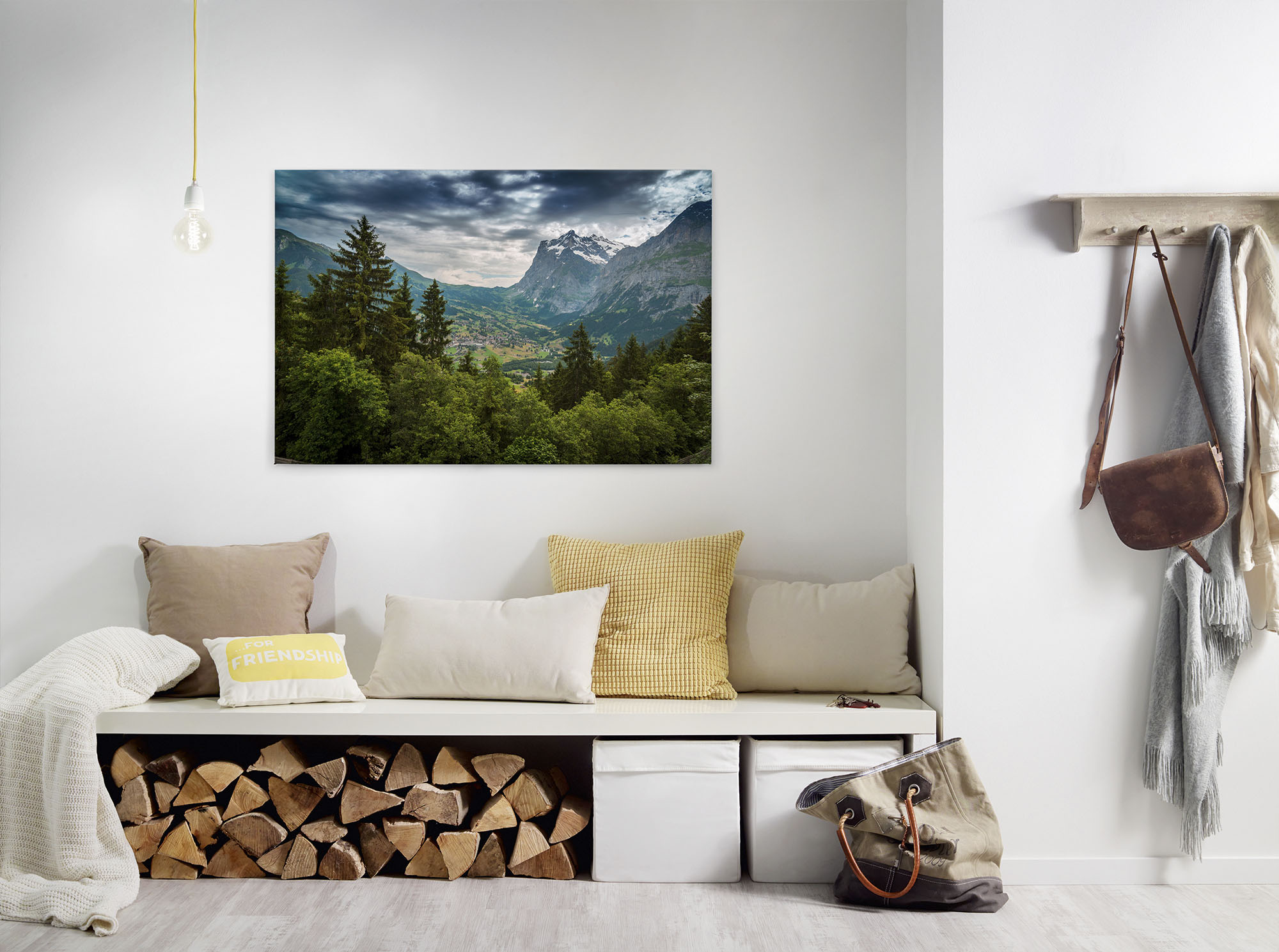 A.S. Création Leinwandbild "Mountain Views" Kunst Landschaft 1 Stk. tlg. Bild Landschaft Bäume Gebirge Keilrahmen Leinwand-Bild Wohnzimmer Wand