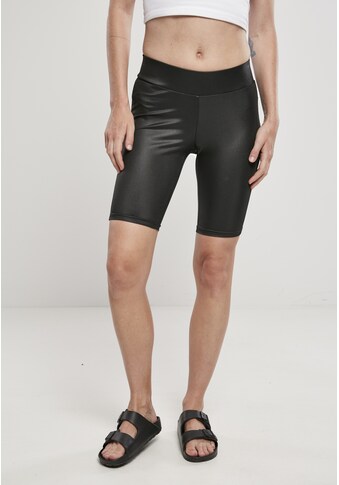 Stoffhose »Urban Classics Damen Ladies Synthetic Leather Cycle Shorts«, (1 tlg.)