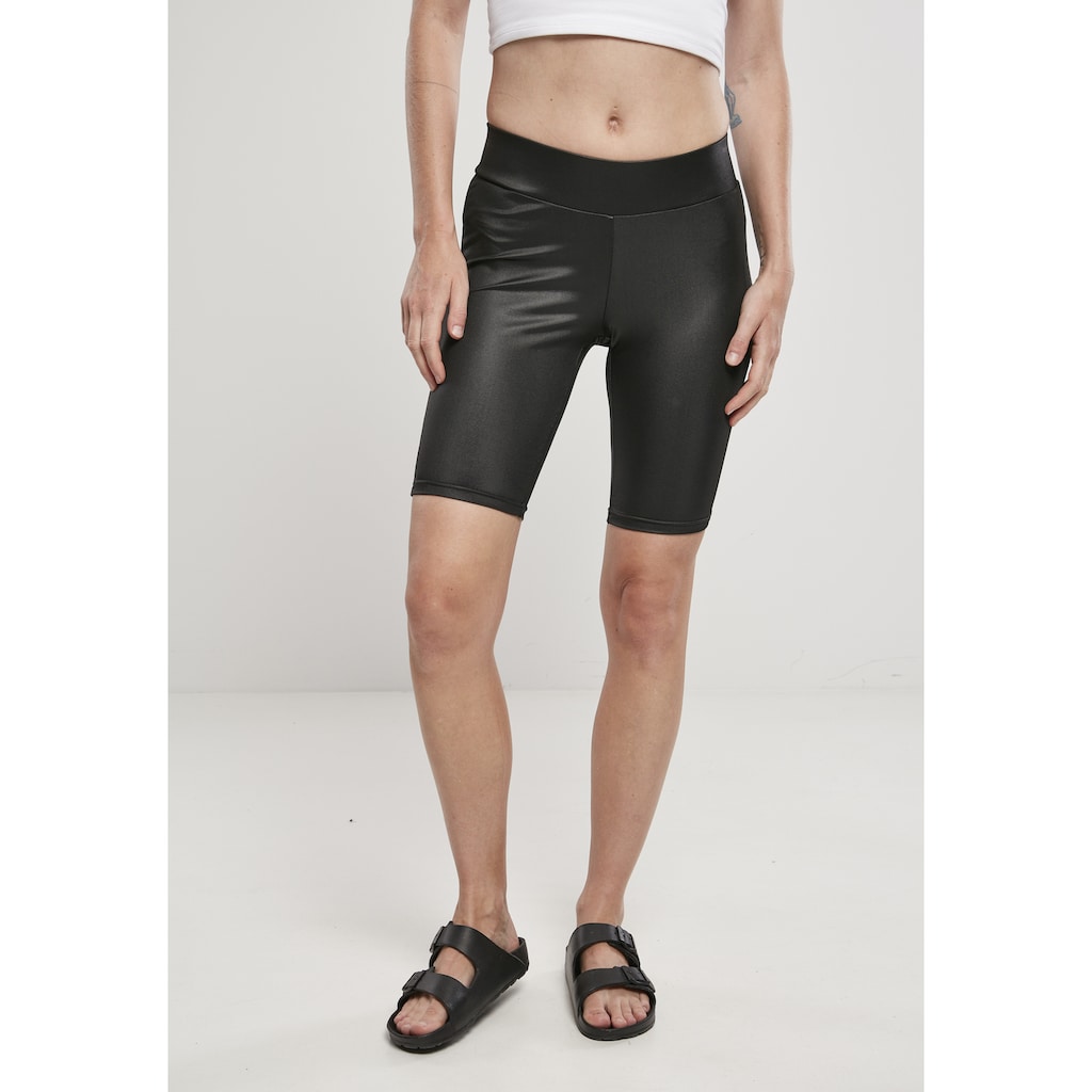 URBAN CLASSICS Stoffhose »Urban Classics Damen Ladies Synthetic Leather Cycle Shorts«, (1 tlg.)
