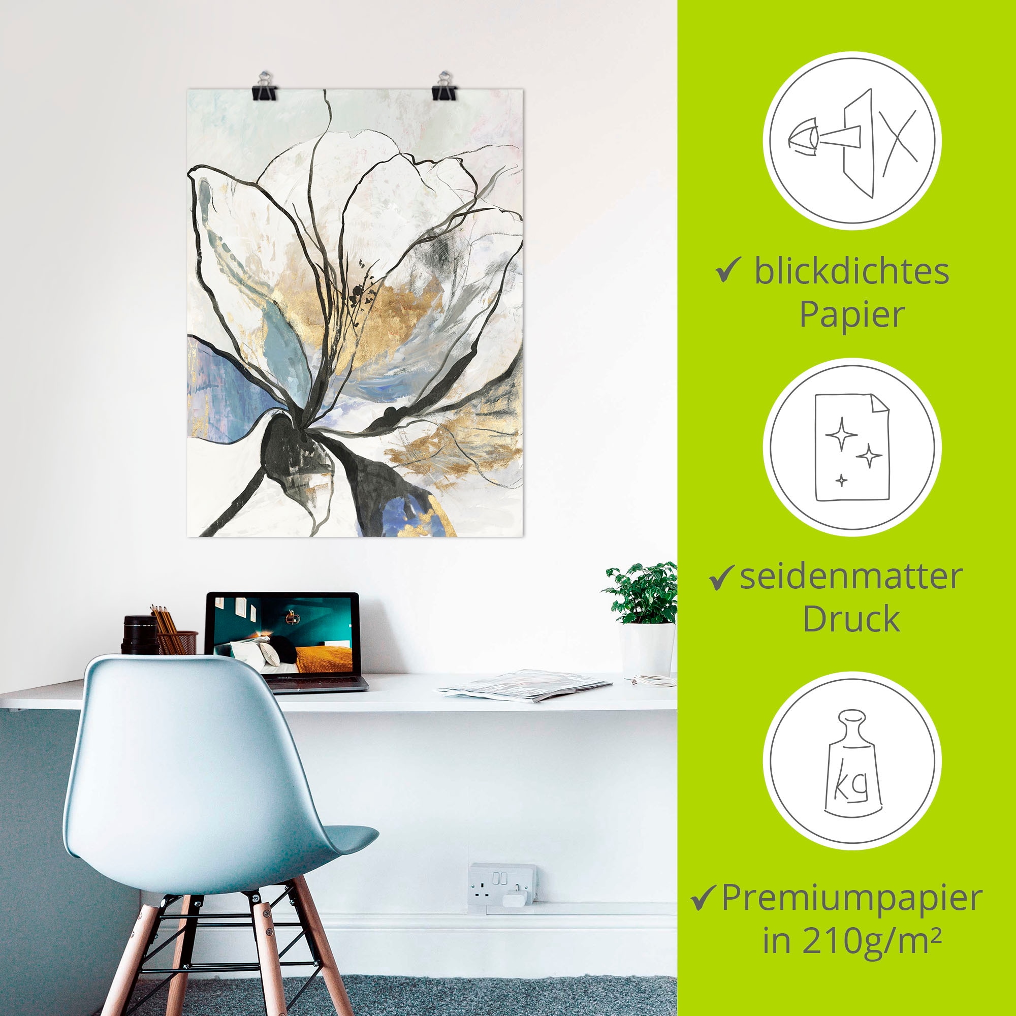 Artland Wandbild »Umrissenes Blumenmuster I«, Blumenbilder, (1 St.), als Alubild, Outdoorbild, Leinwandbild, Poster, Wandaufkleber
