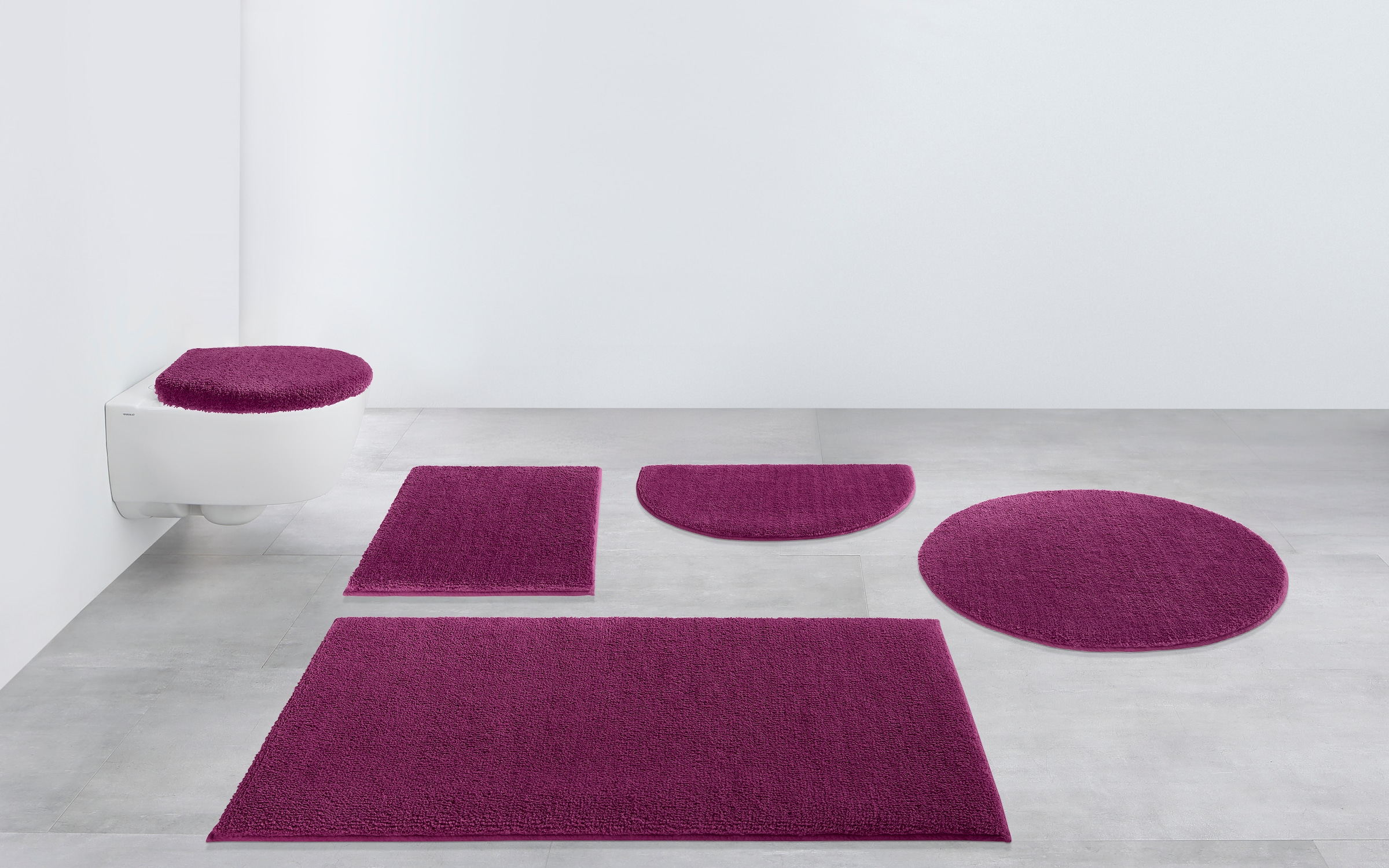 my home Badematte »Vanessa, Badvorleger, Badezimmer Teppich«, rutschhemmend beschichtet, schnell trocknend-fußbodenheizungsgeeignet-strapazierfähig, Badteppich, weiche Haptik, unifarben